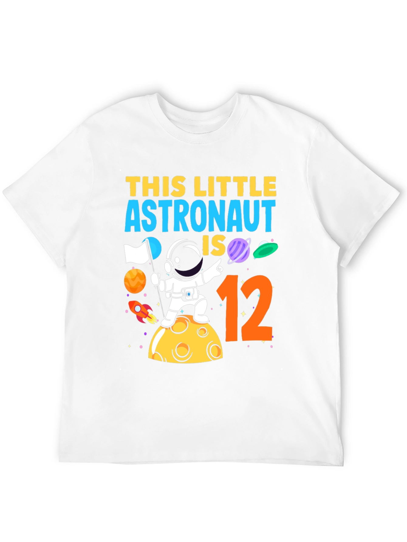 Astronaut Birthday T-Shirt - This Little Astronaut is 12