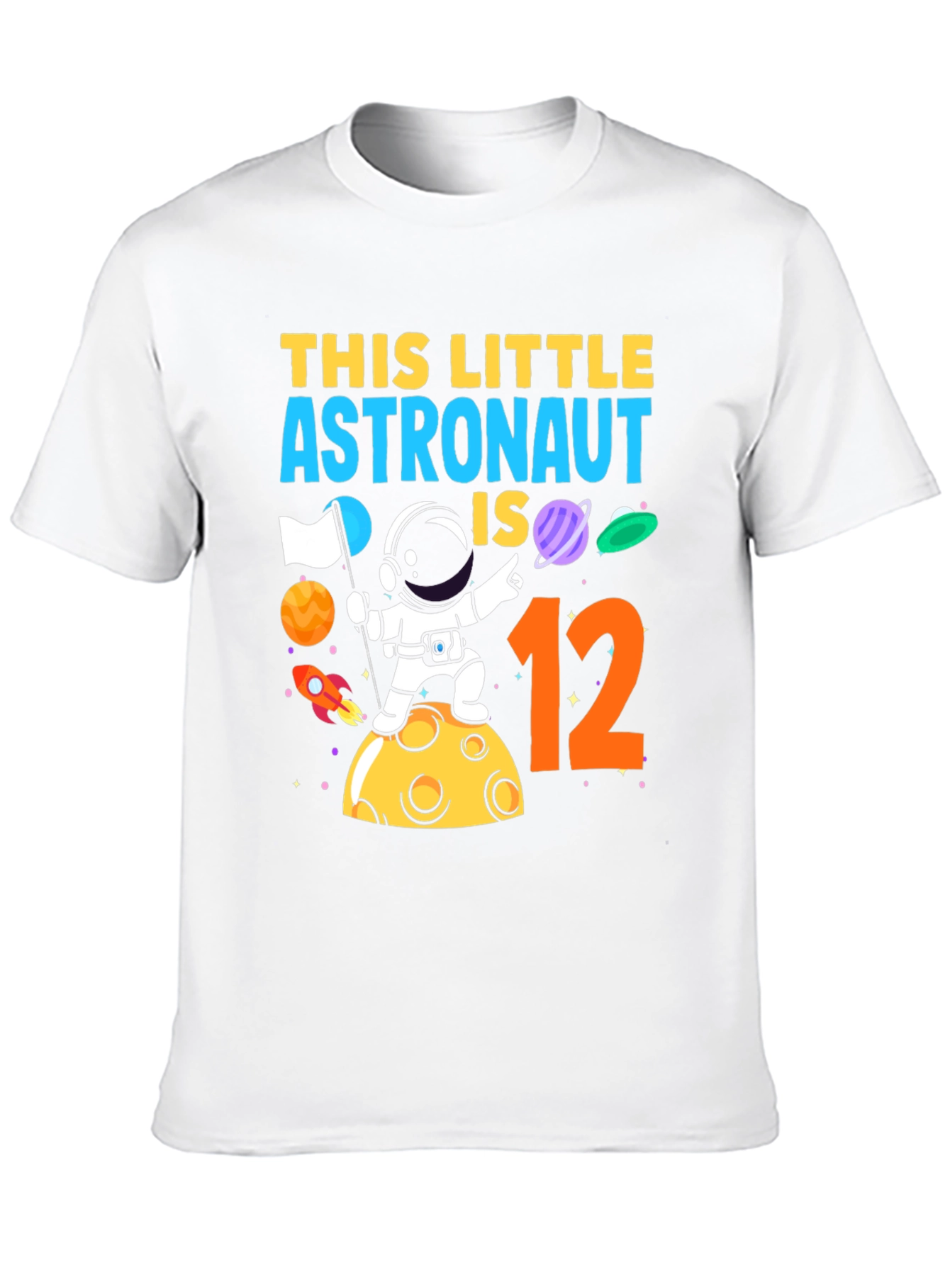 Astronaut Birthday T-Shirt - This Little Astronaut is 12