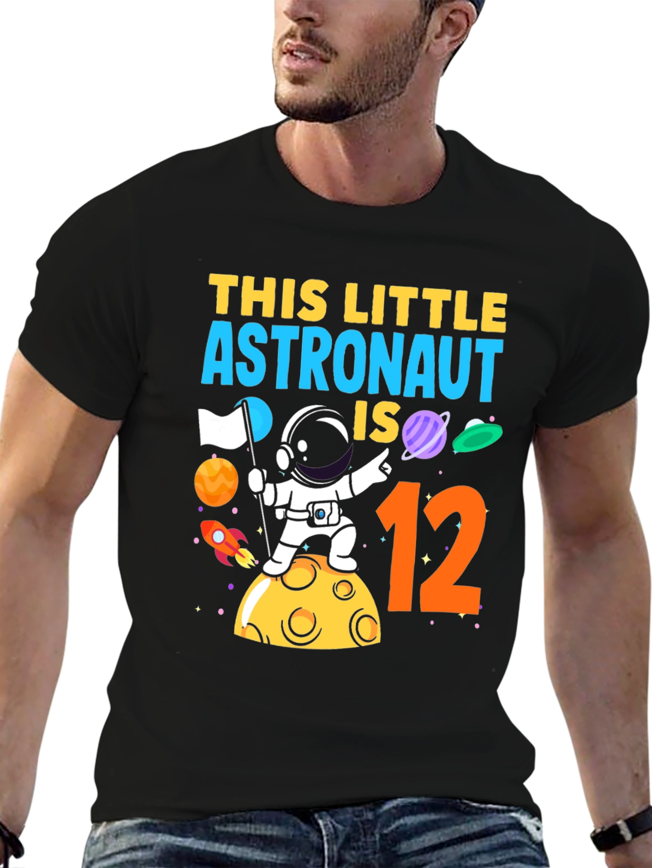 Astronaut Birthday T-Shirt - This Little Astronaut is 12