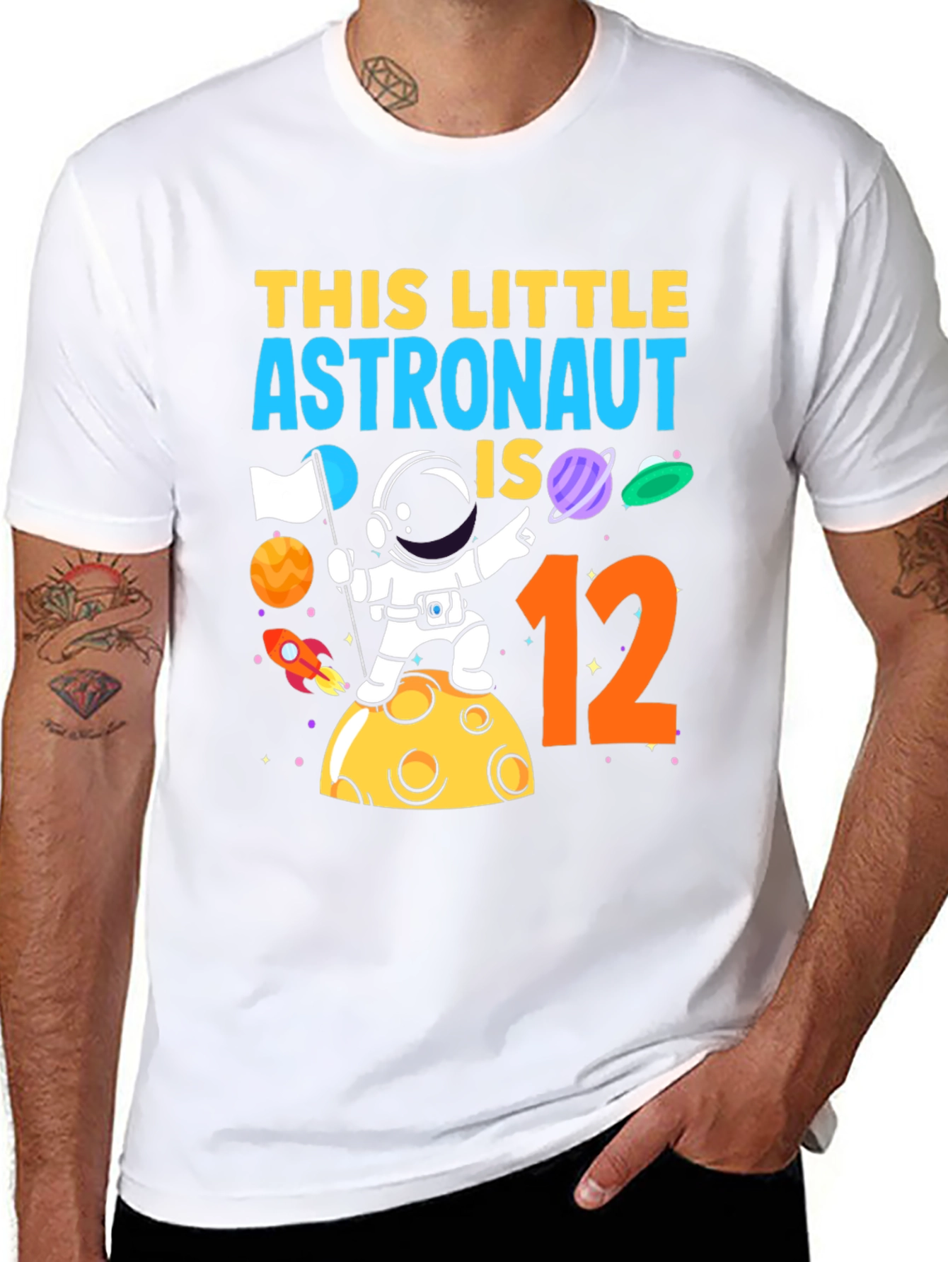 Astronaut Birthday T-Shirt - This Little Astronaut is 12