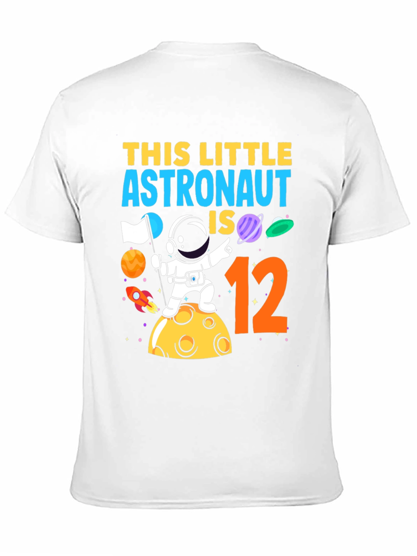 Astronaut Birthday T-Shirt - This Little Astronaut is 12
