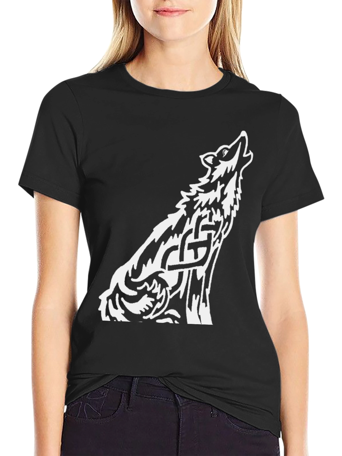 Wolf Celtic Knot Black T-Shirt