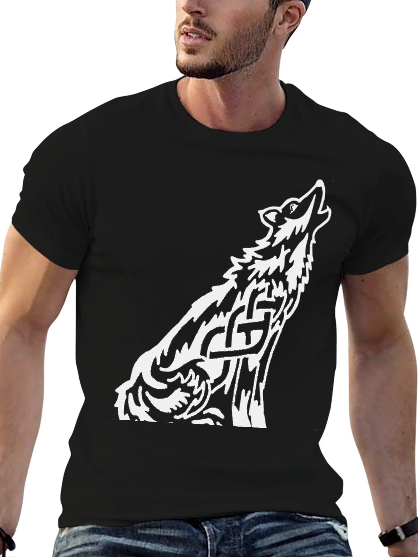 Wolf Celtic Knot Black T-Shirt