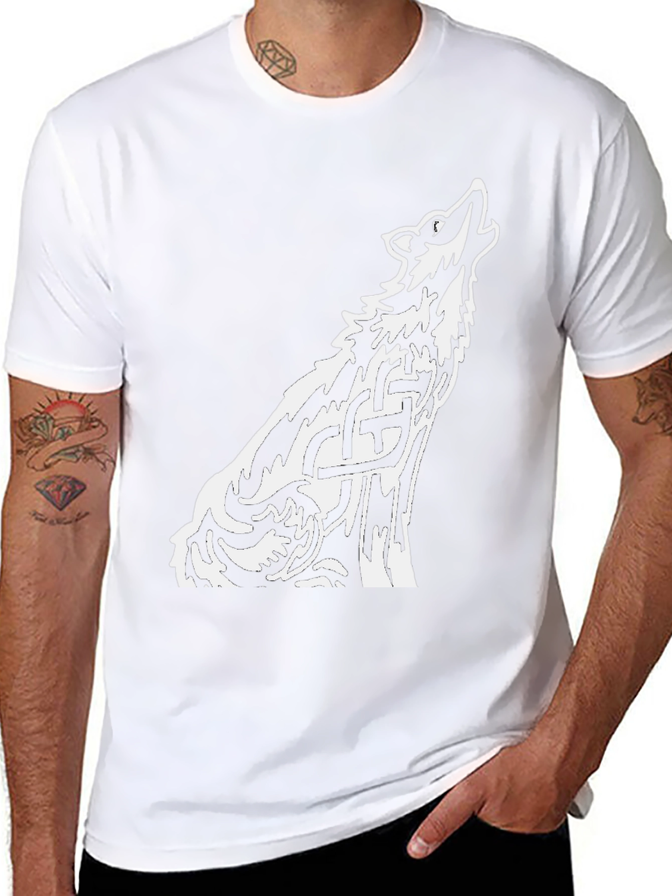 Wolf Celtic Knot Black T-Shirt