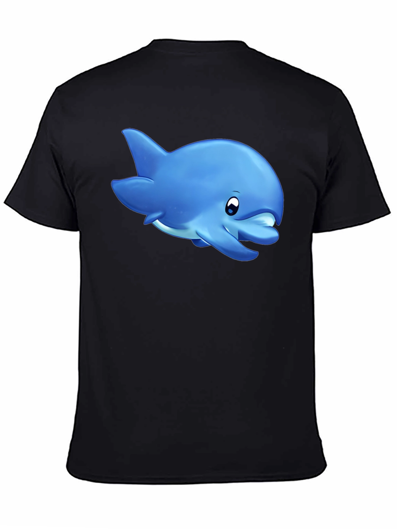 Cute Dolphin Graphic Tee - Black