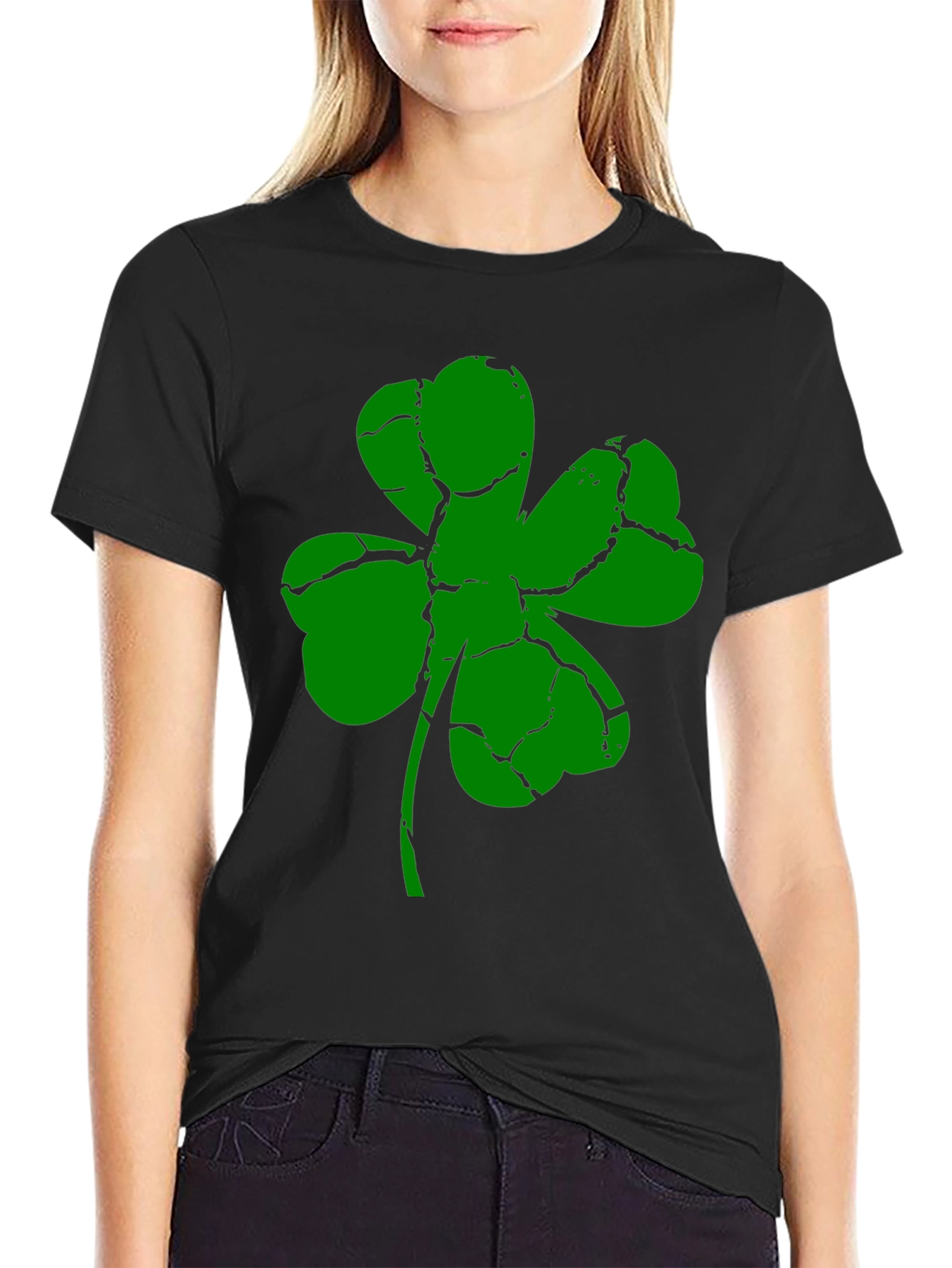 Lucky Shamrock Graphic Tee - Mens Black T-Shirt