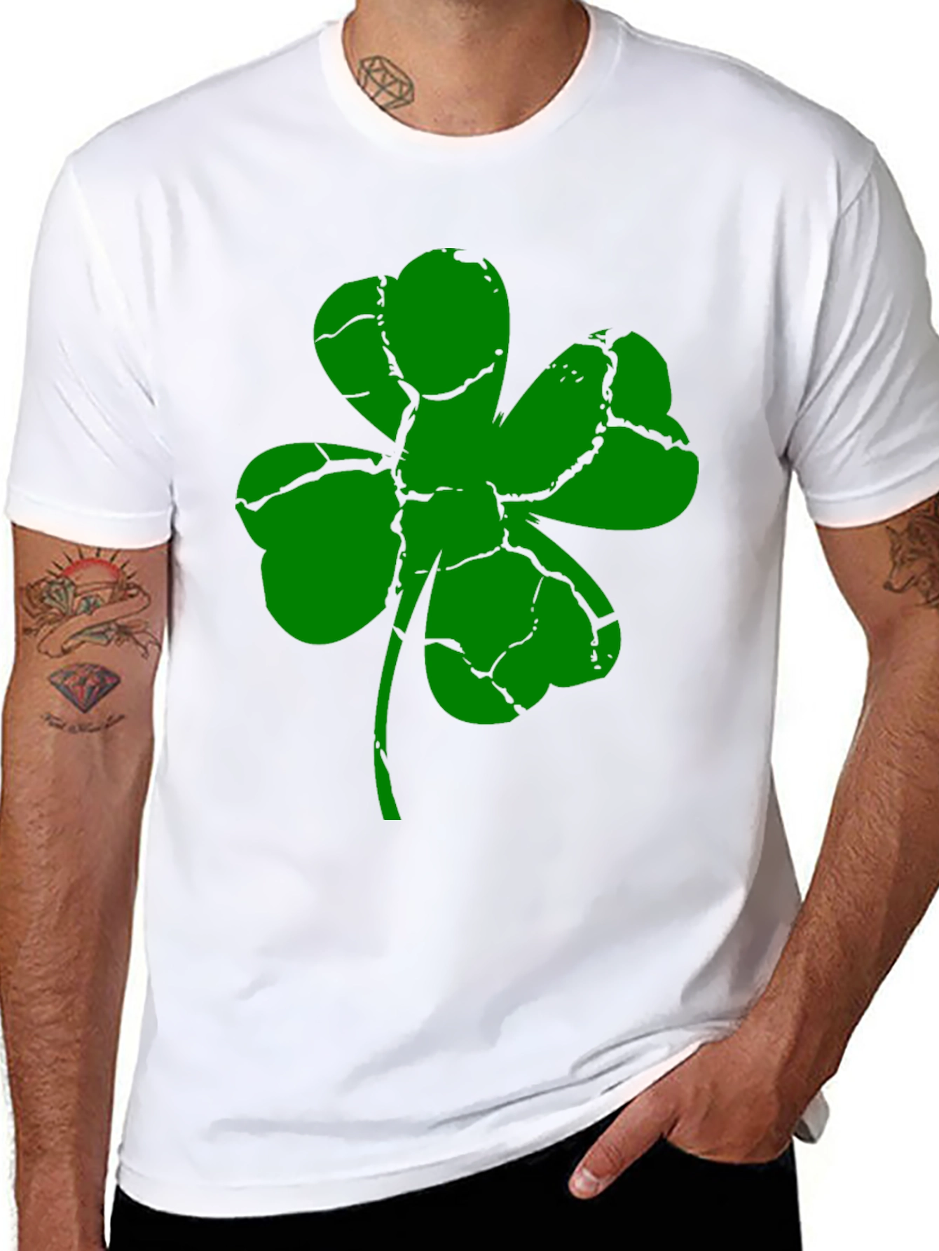 Lucky Shamrock Graphic Tee - Mens Black T-Shirt