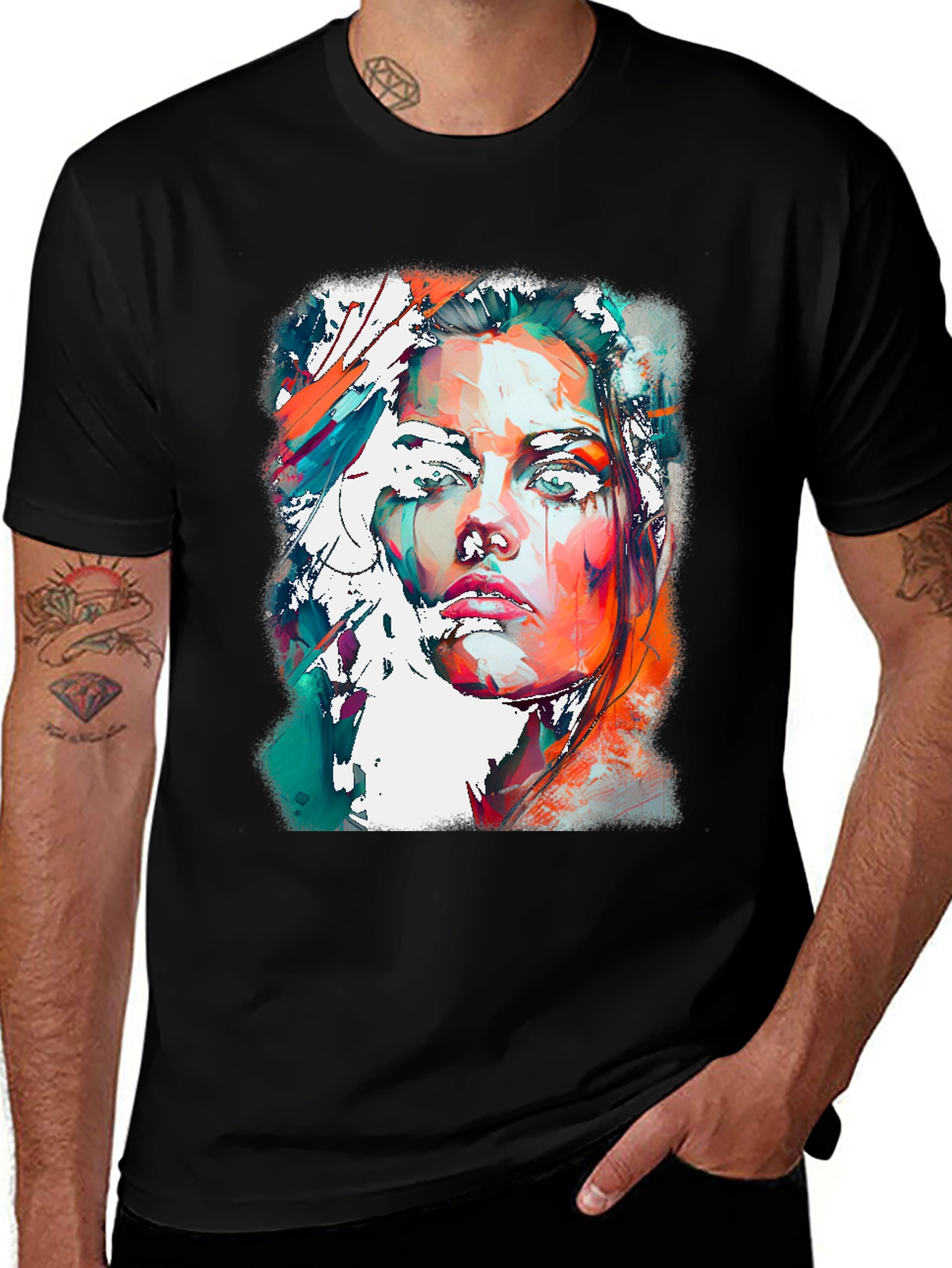 Abstract Woman Portrait Graphic Tee