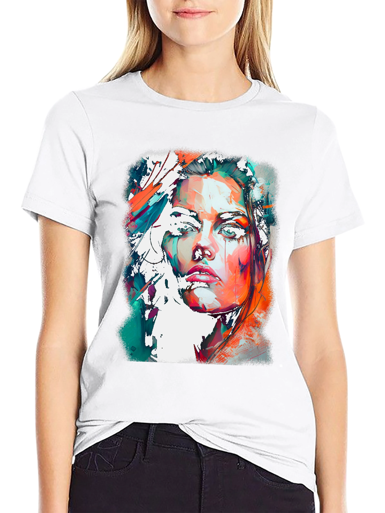 Abstract Woman Portrait Graphic Tee