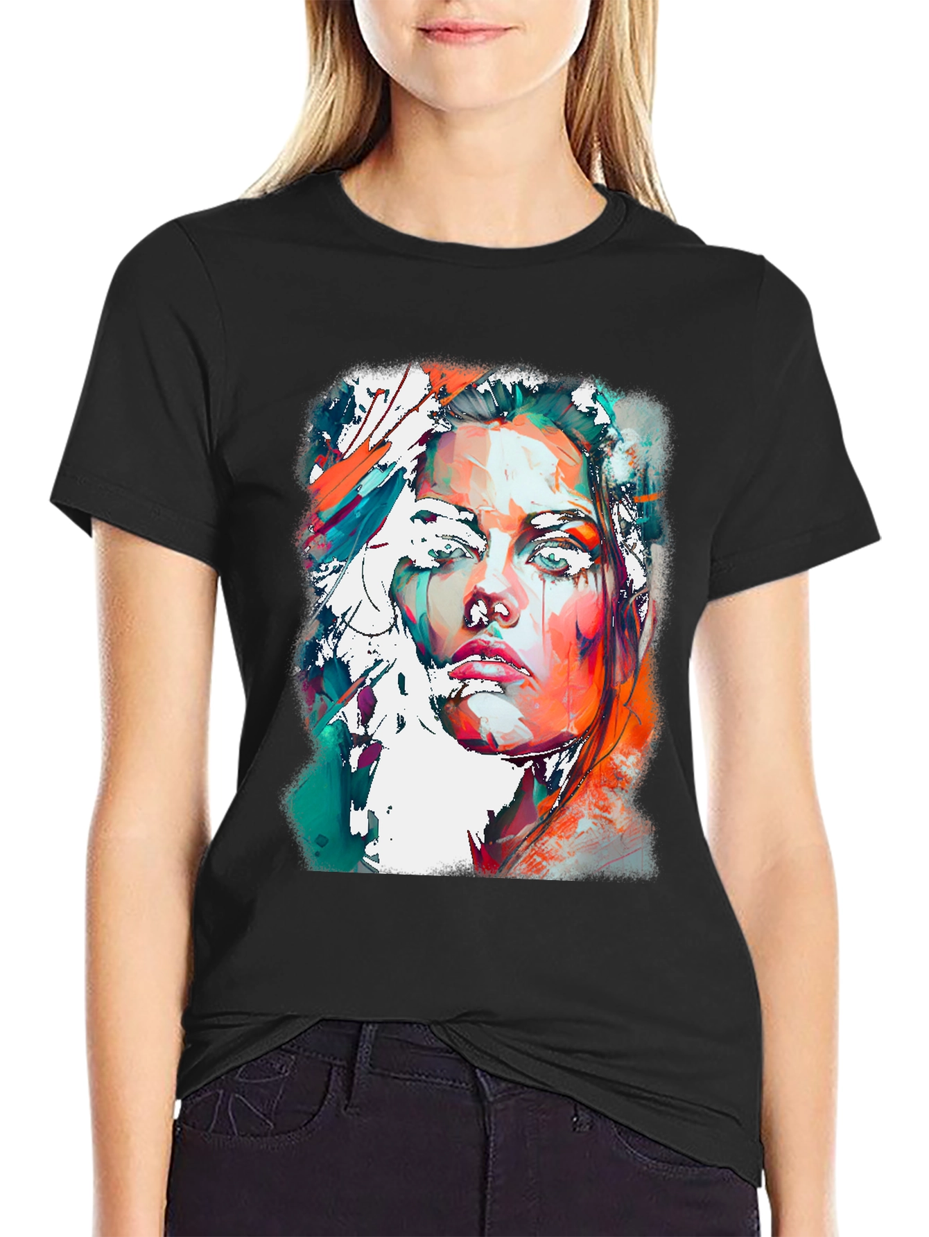 Abstract Woman Portrait Graphic Tee