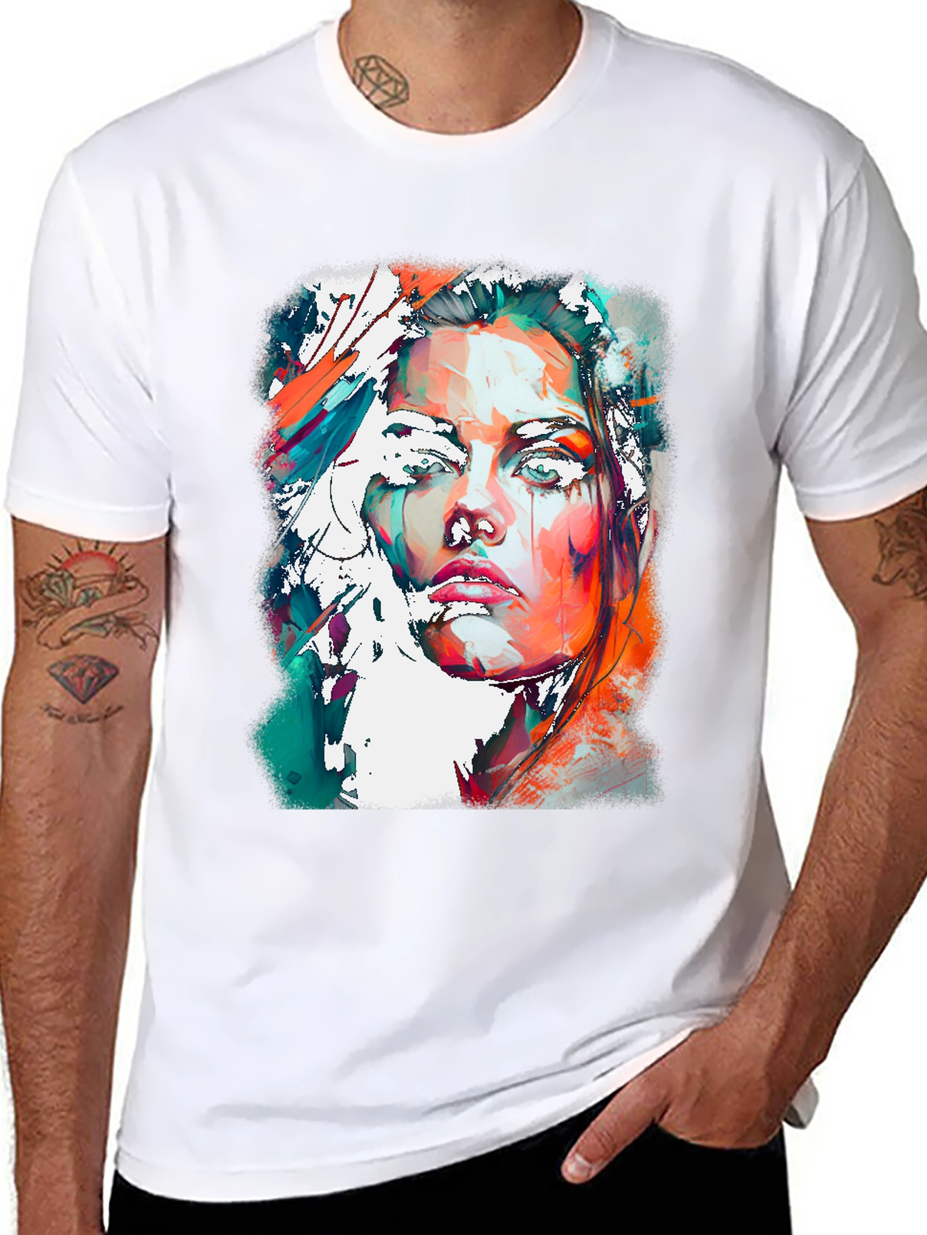 Abstract Woman Portrait Graphic Tee