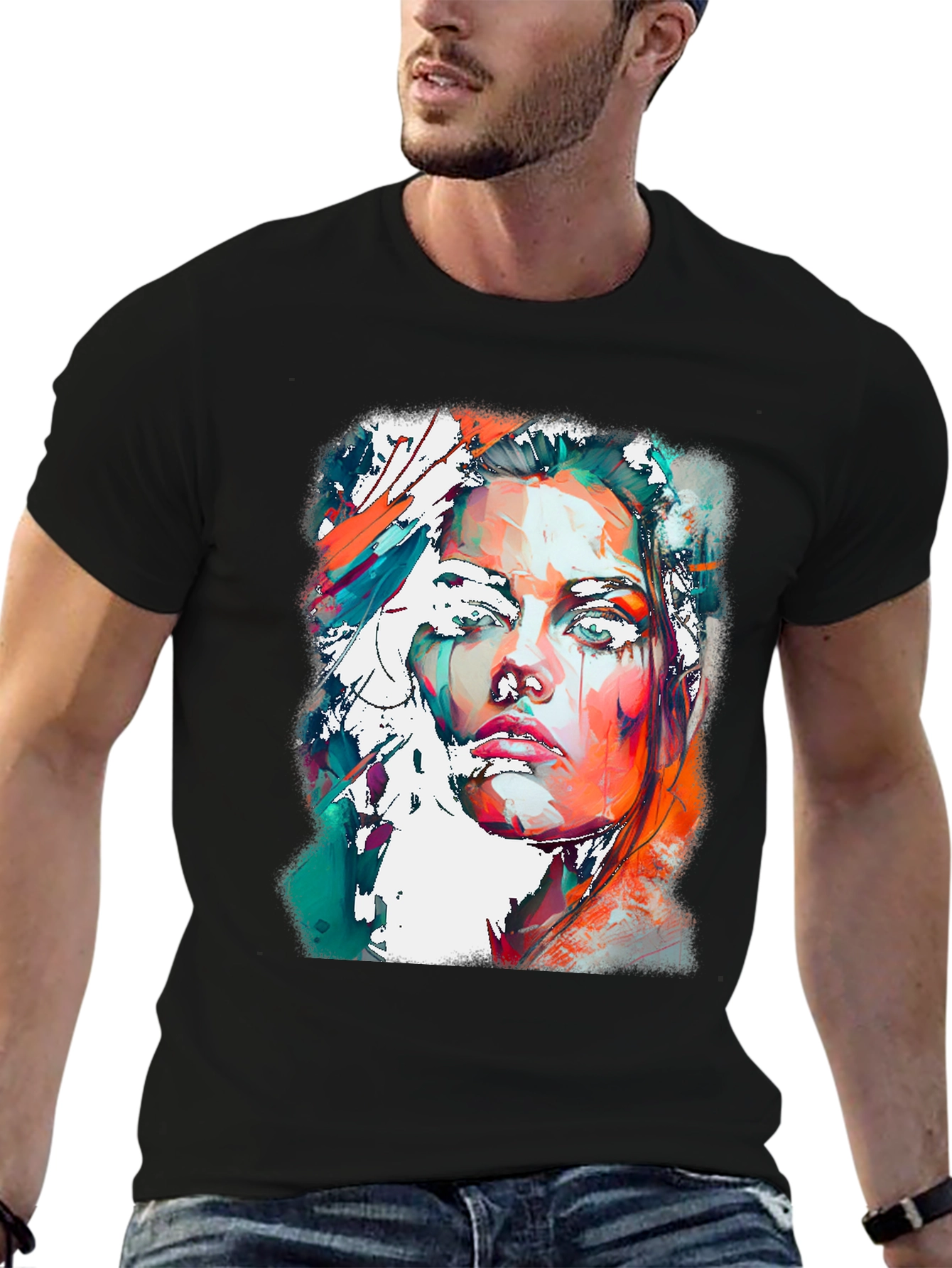 Abstract Woman Portrait Graphic Tee