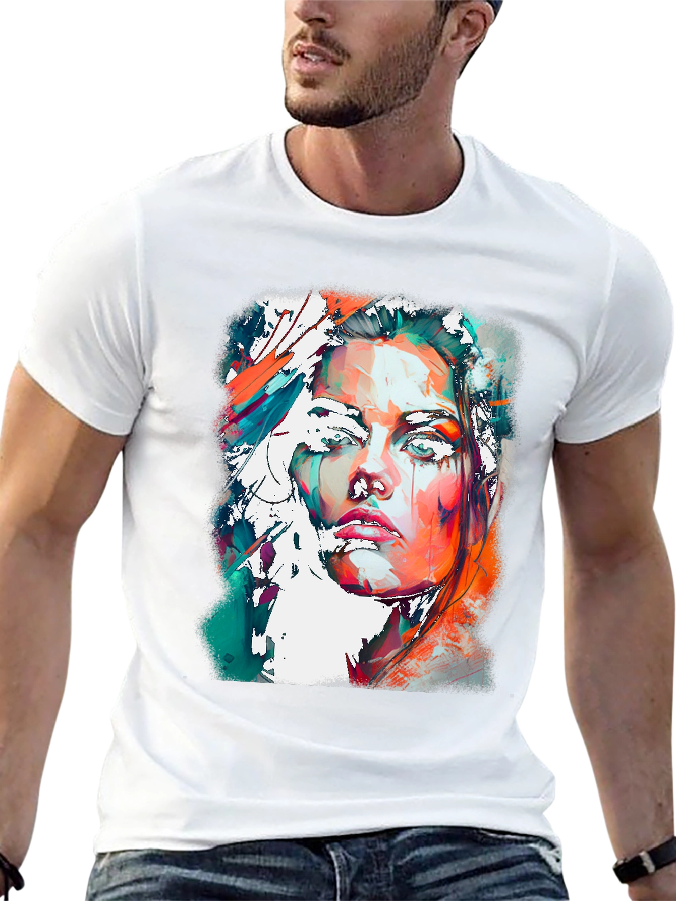 Abstract Woman Portrait Graphic Tee
