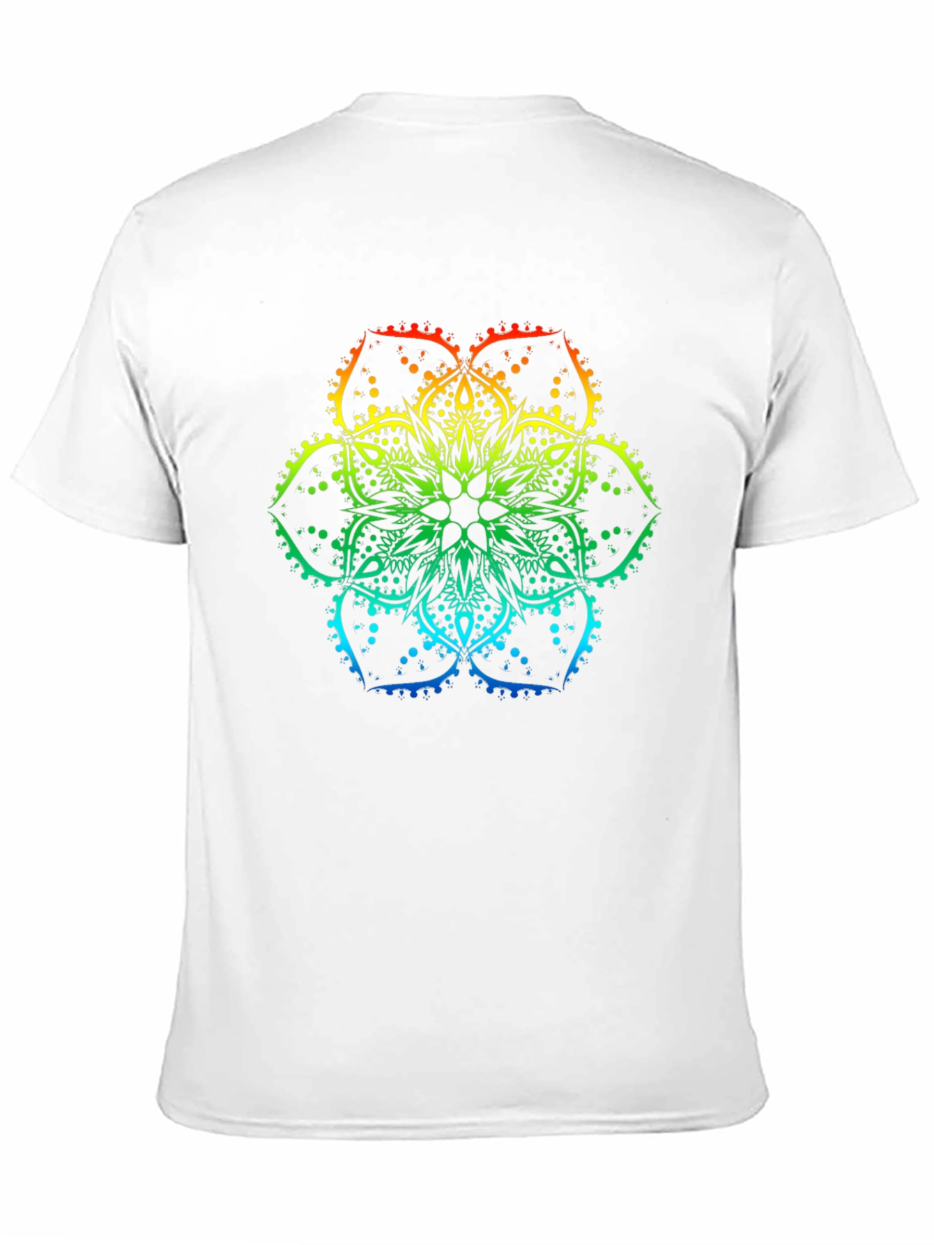 Rainbow Mandala Print Black T-Shirt