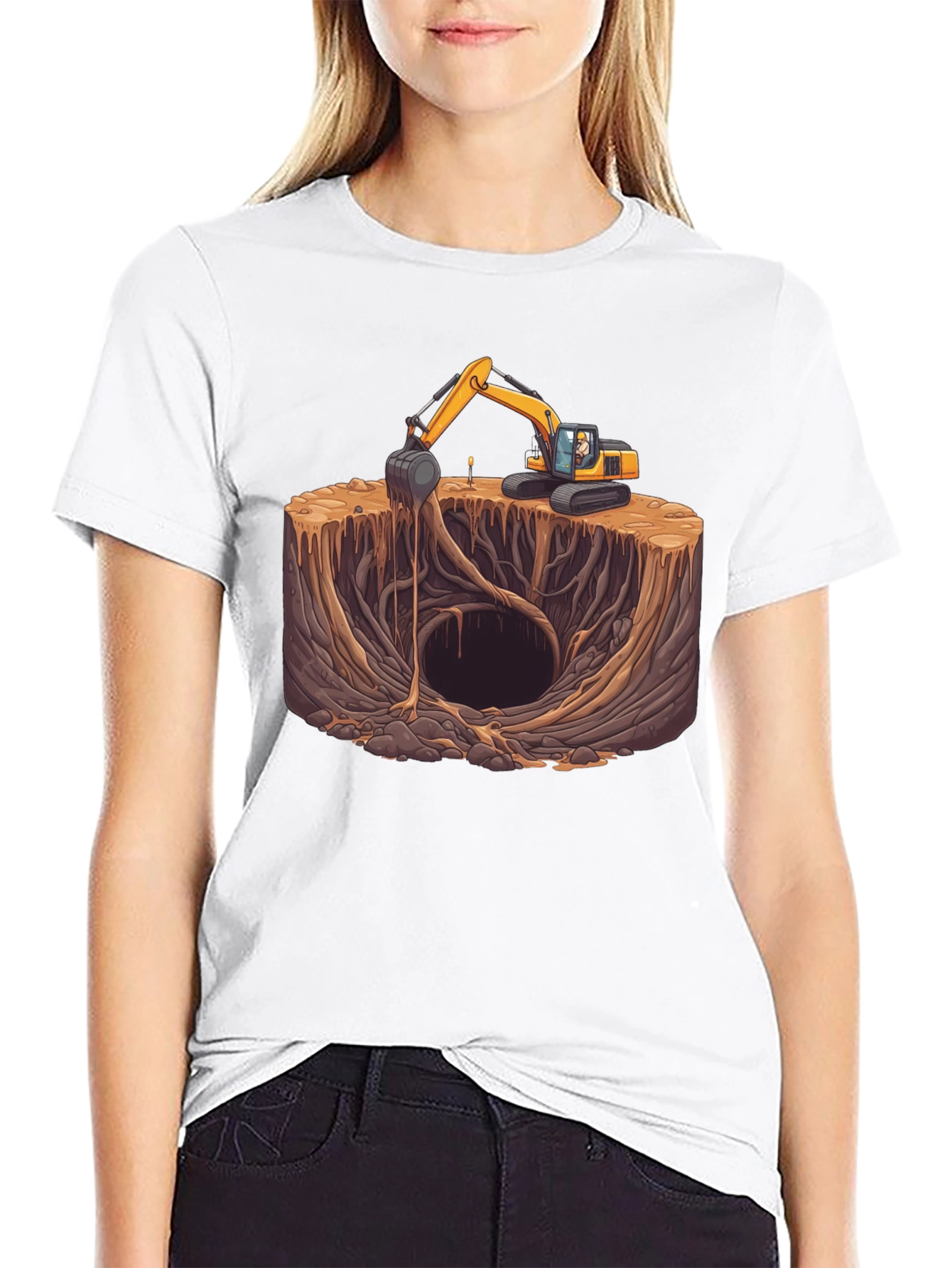 Excavator Dig Site Graphic Tee