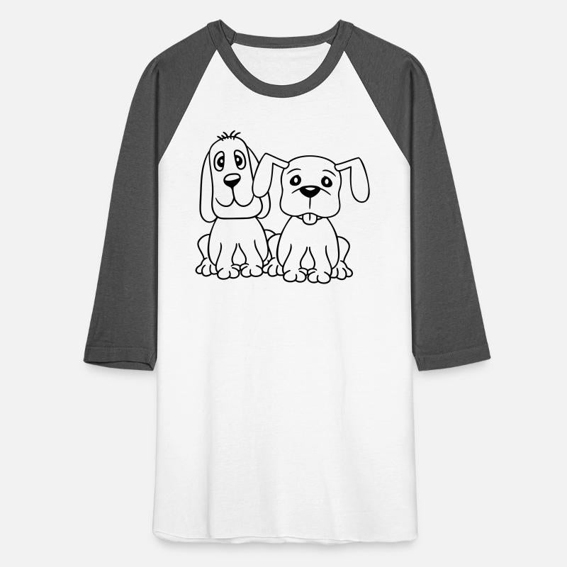 2 Dogs Team Sitting Two Friends Crew Happy Brother