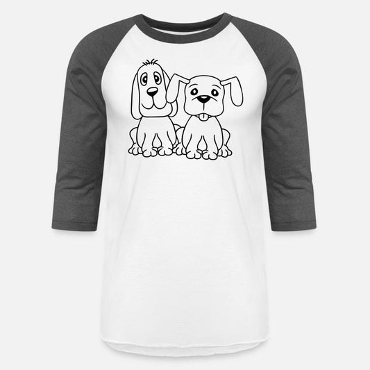 2 Dogs Team Sitting Two Friends Crew Happy Brother