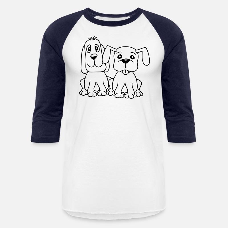 2 Dogs Team Sitting Two Friends Crew Happy Brother