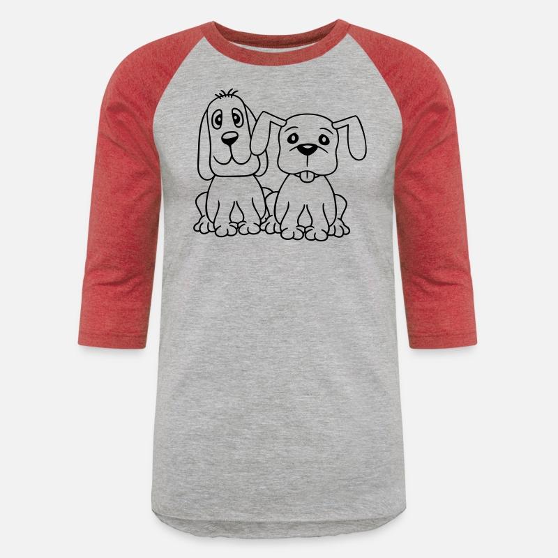 2 Dogs Team Sitting Two Friends Crew Happy Brother