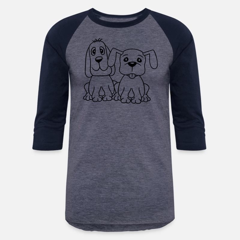 2 Dogs Team Sitting Two Friends Crew Happy Brother