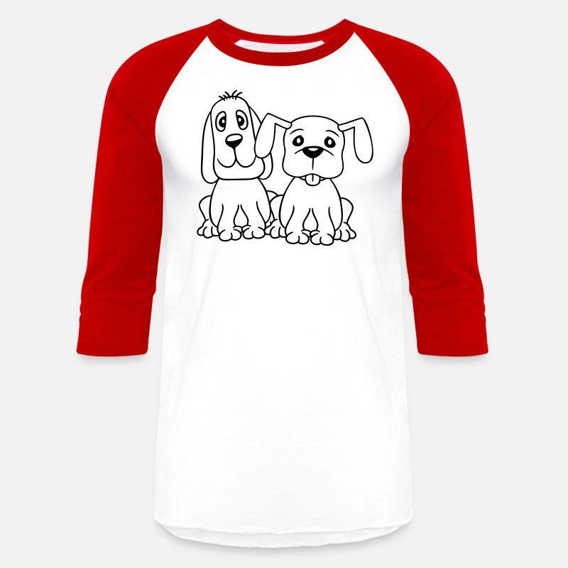 2 Dogs Team Sitting Two Friends Crew Happy Brother