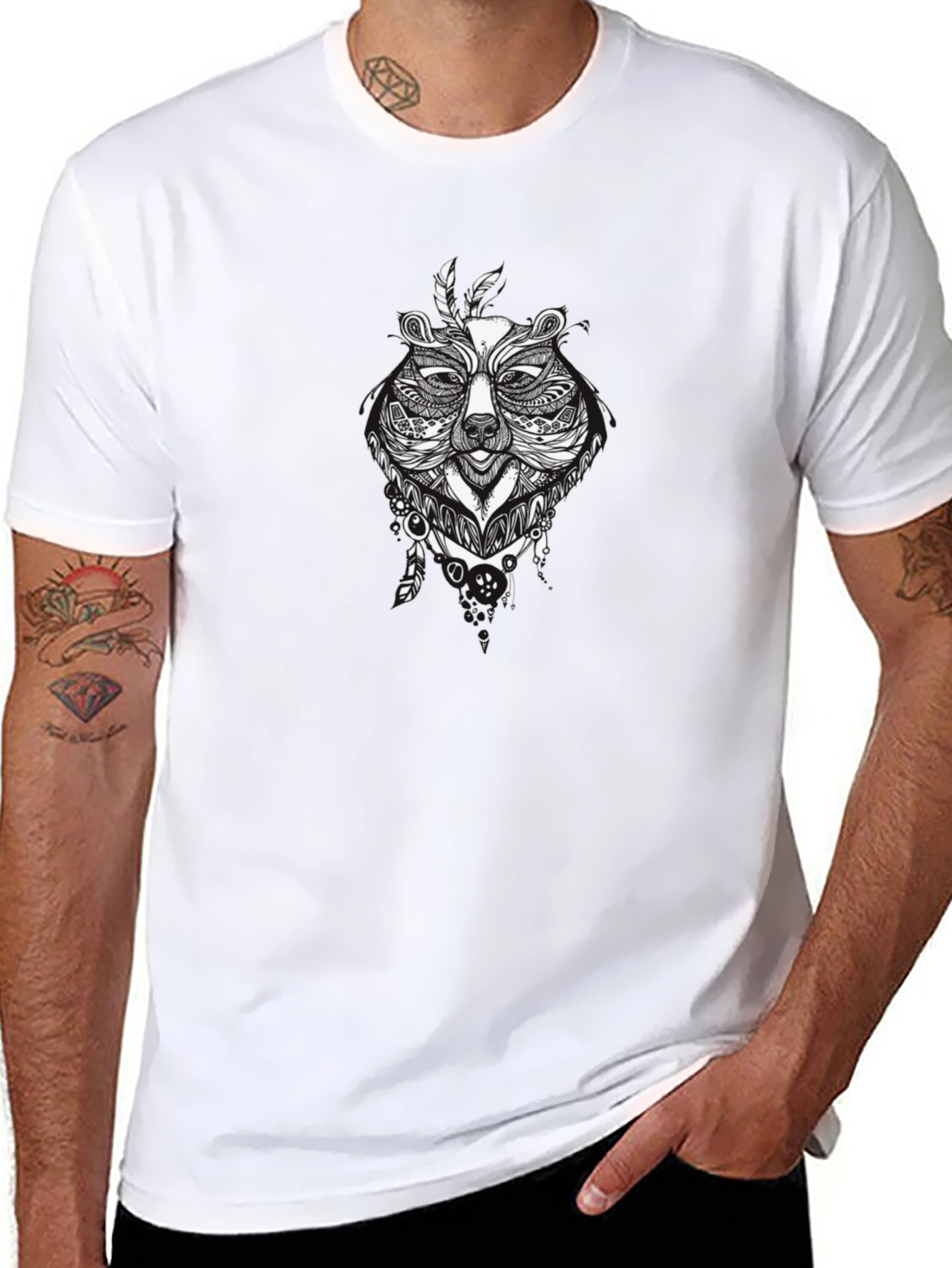 Bear Graphic T-Shirt - Black