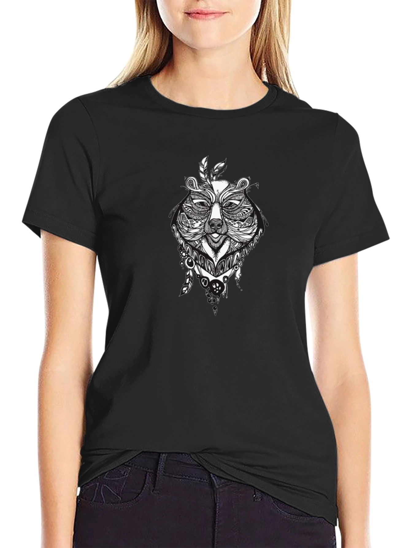 Bear Graphic T-Shirt - Black