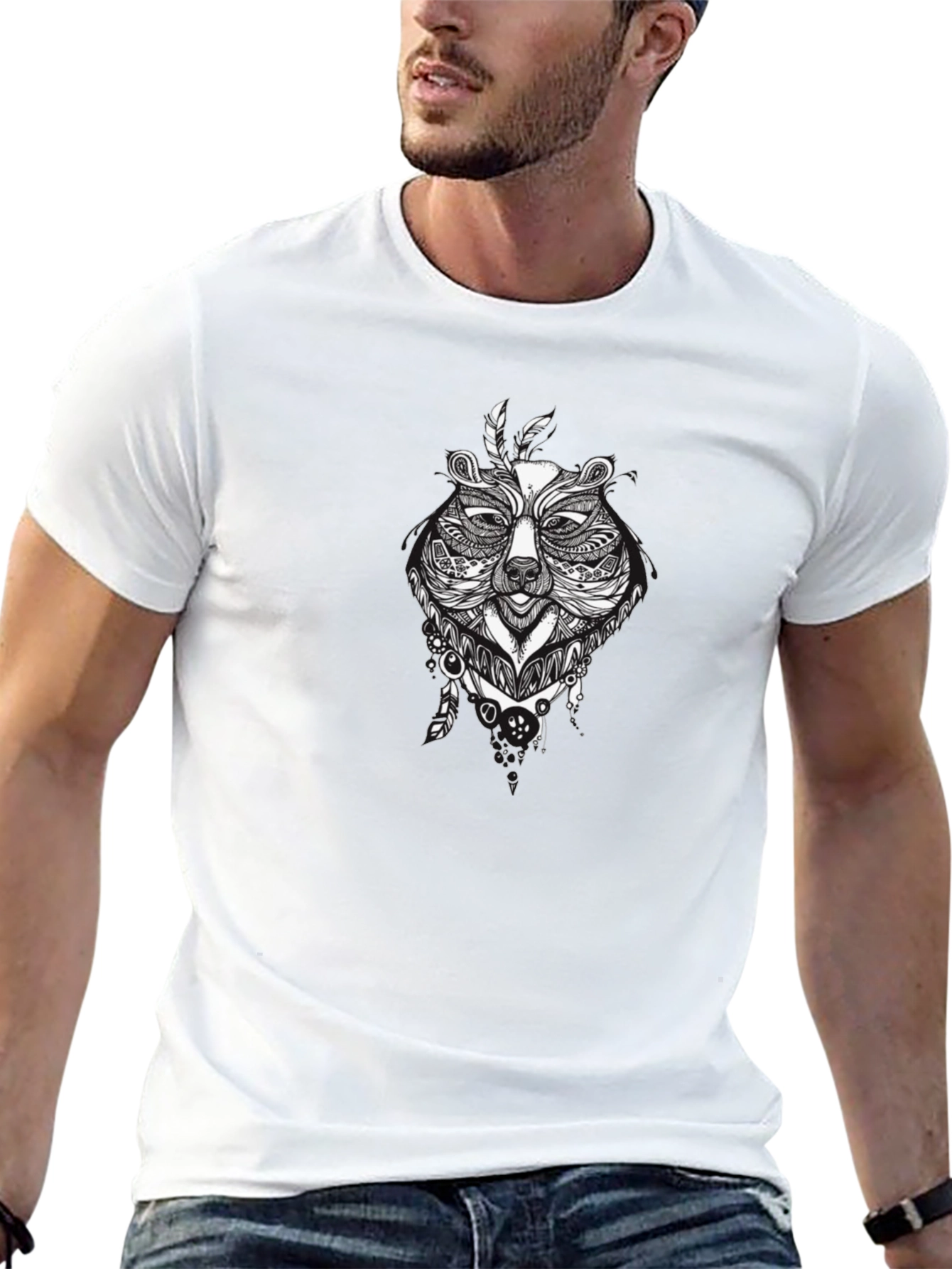 Bear Graphic T-Shirt - Black