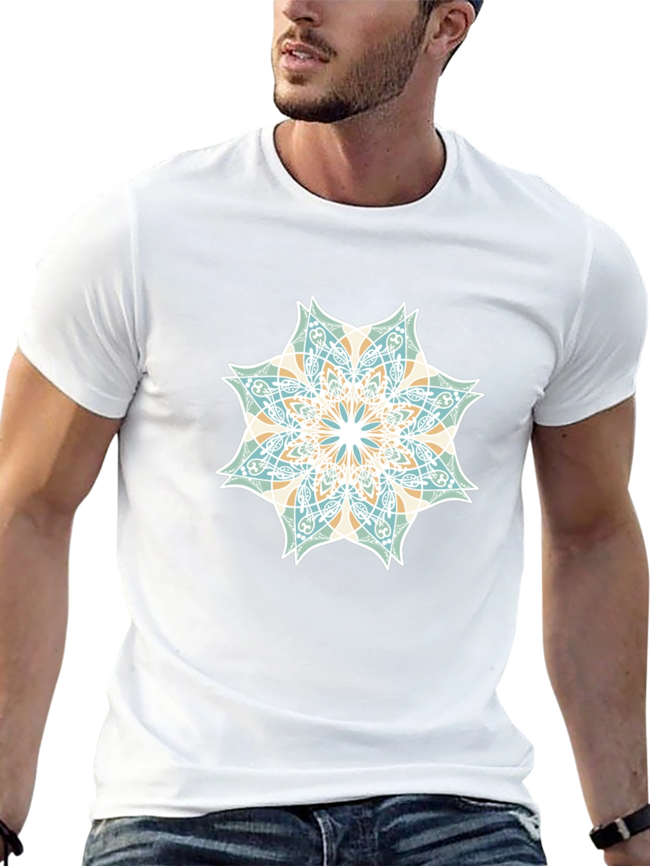 Geometric Mandala Graphic Tee - Stylish Casual Wear