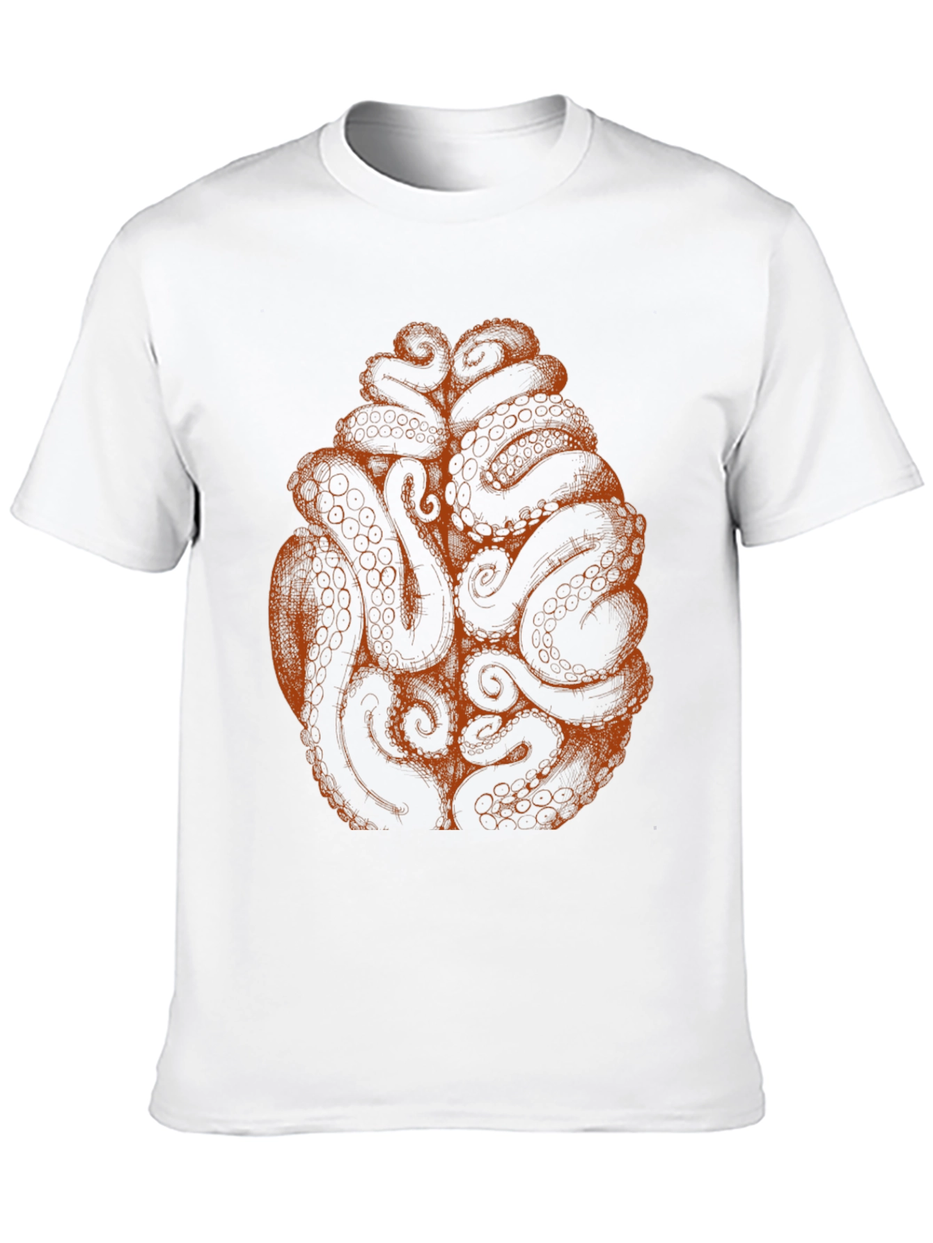 Octopus Tentacle Brain Graphic Tee - Black