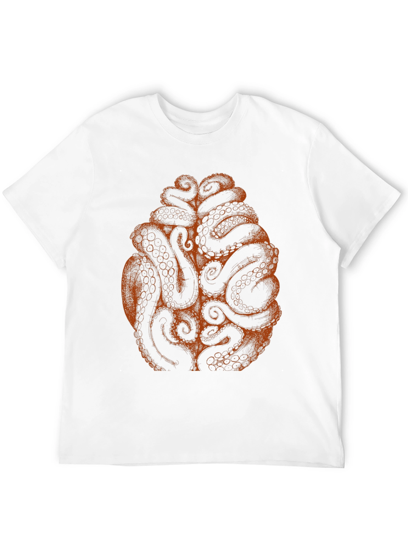Octopus Tentacle Brain Graphic Tee - Black