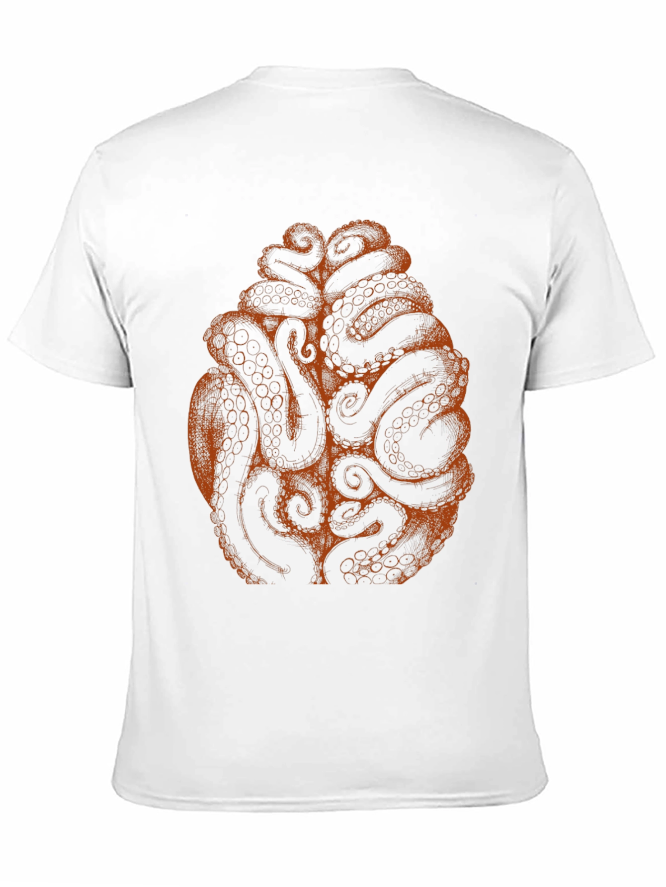 Octopus Tentacle Brain Graphic Tee - Black