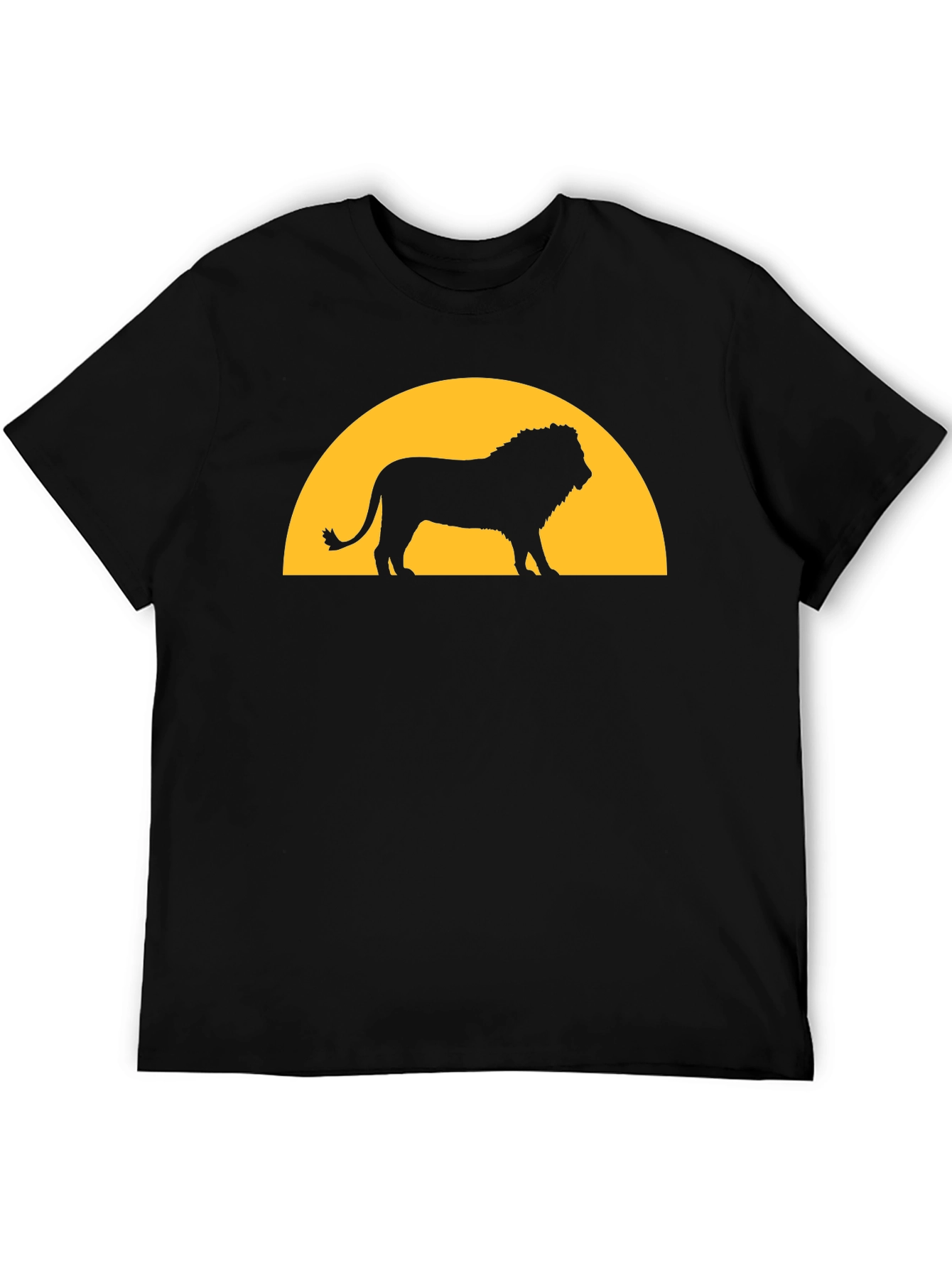Lion Sunset Graphic Tee - Black T-Shirt
