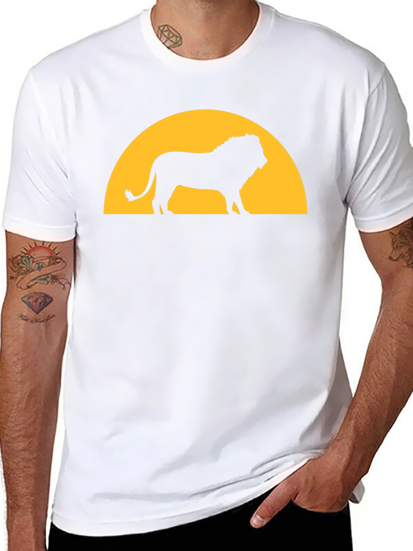 Lion Sunset Graphic Tee - Black T-Shirt