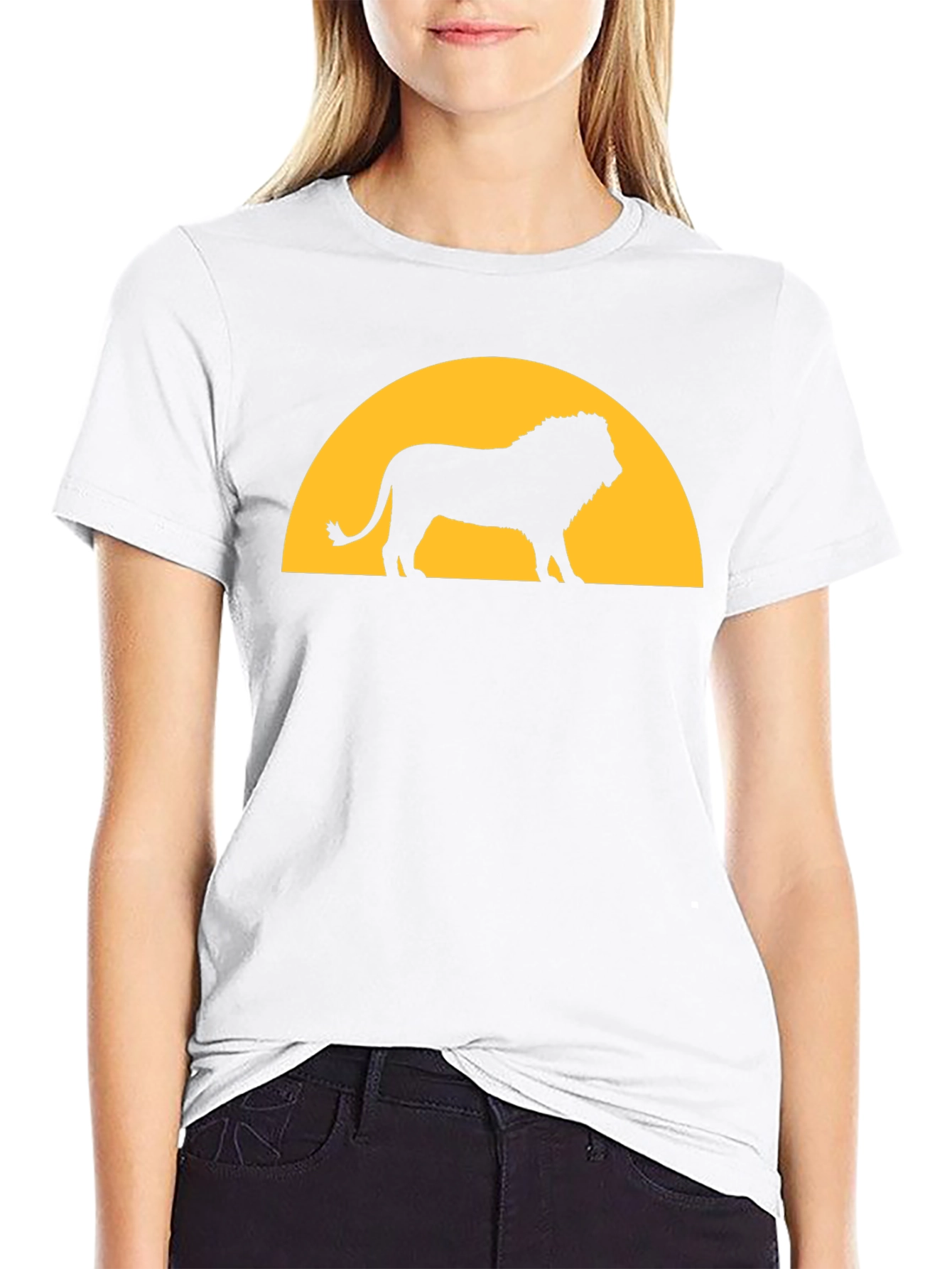 Lion Sunset Graphic Tee - Black T-Shirt