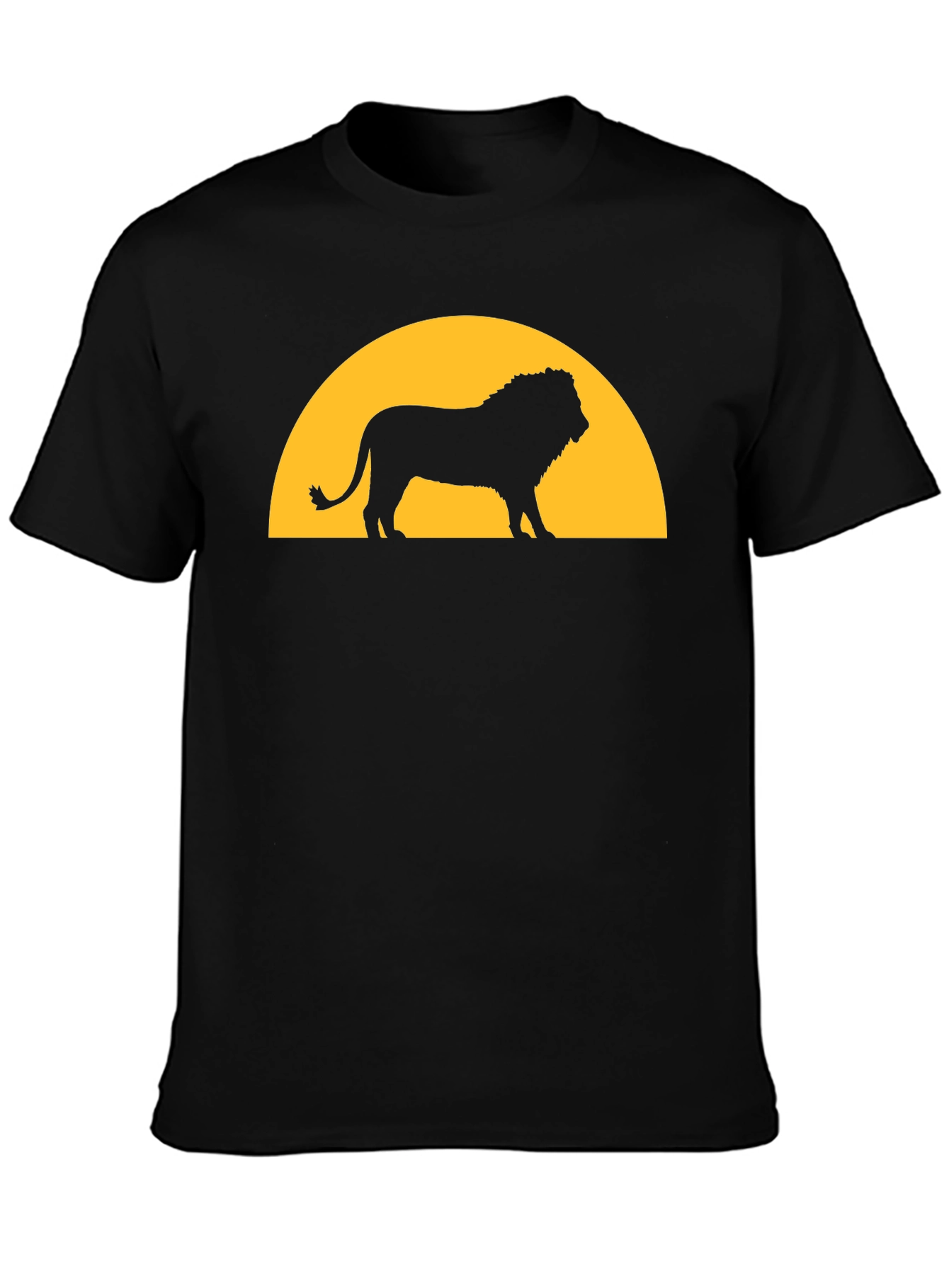 Lion Sunset Graphic Tee - Black T-Shirt