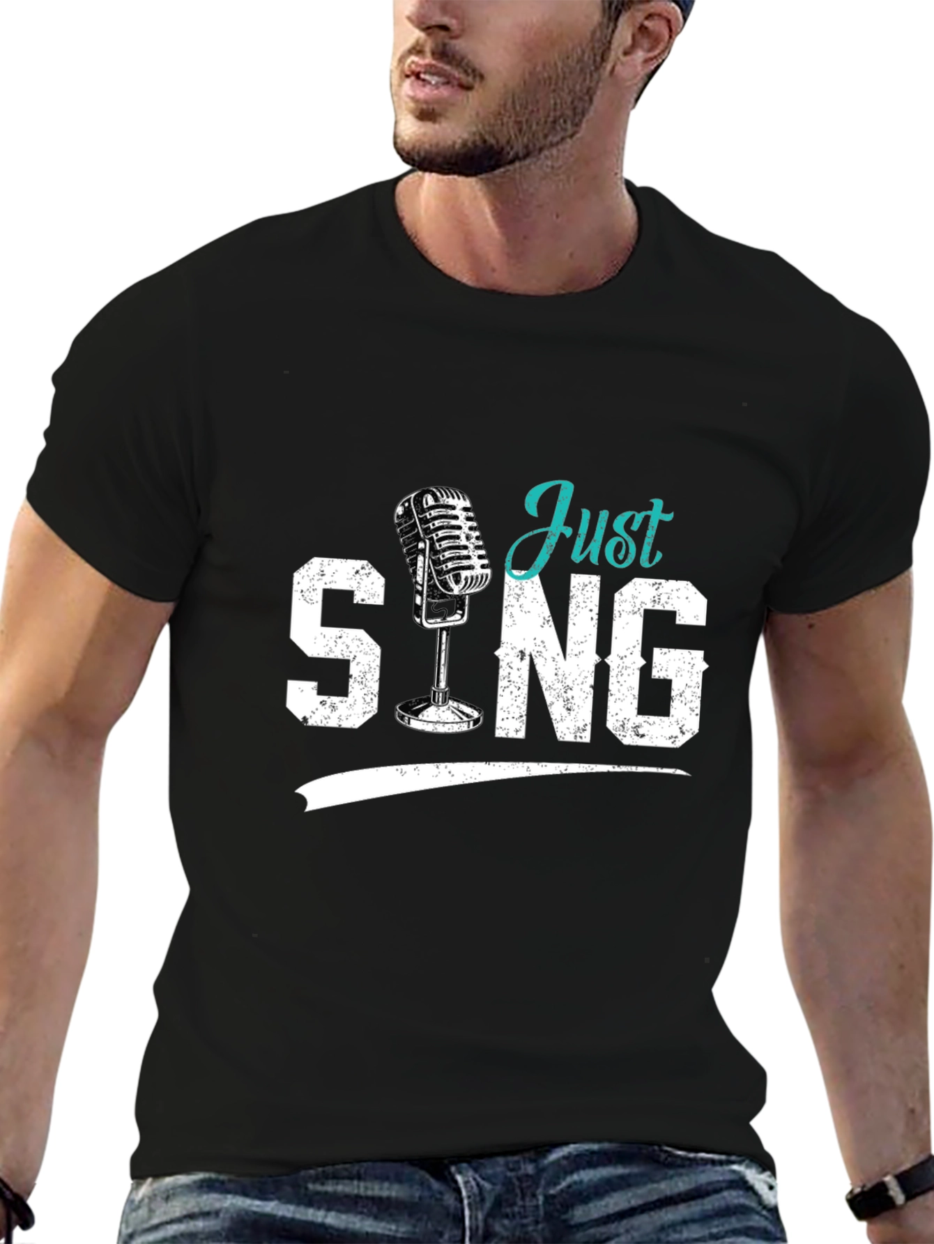 Just Sing Black Graphic Tee
