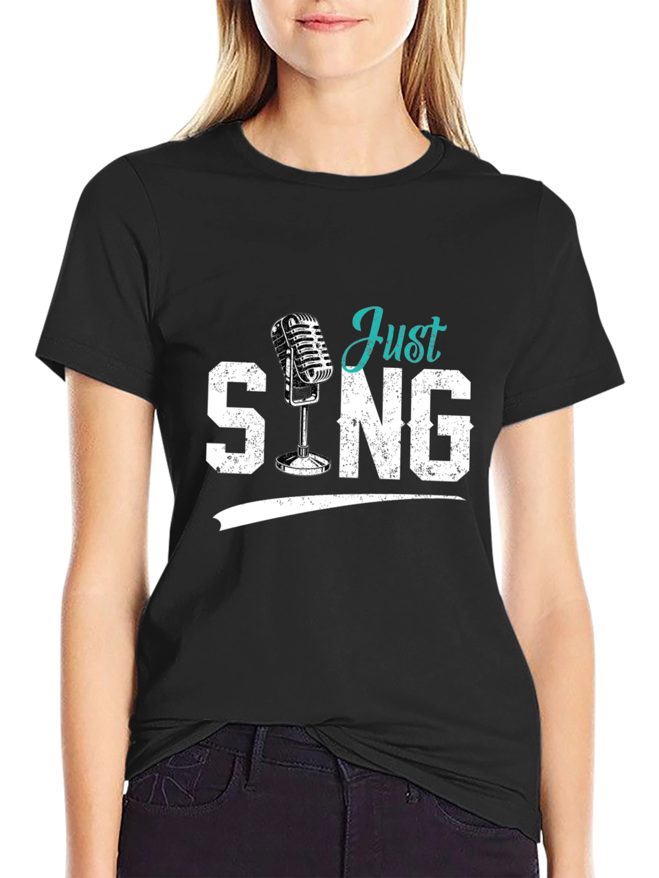 Just Sing Black Graphic Tee