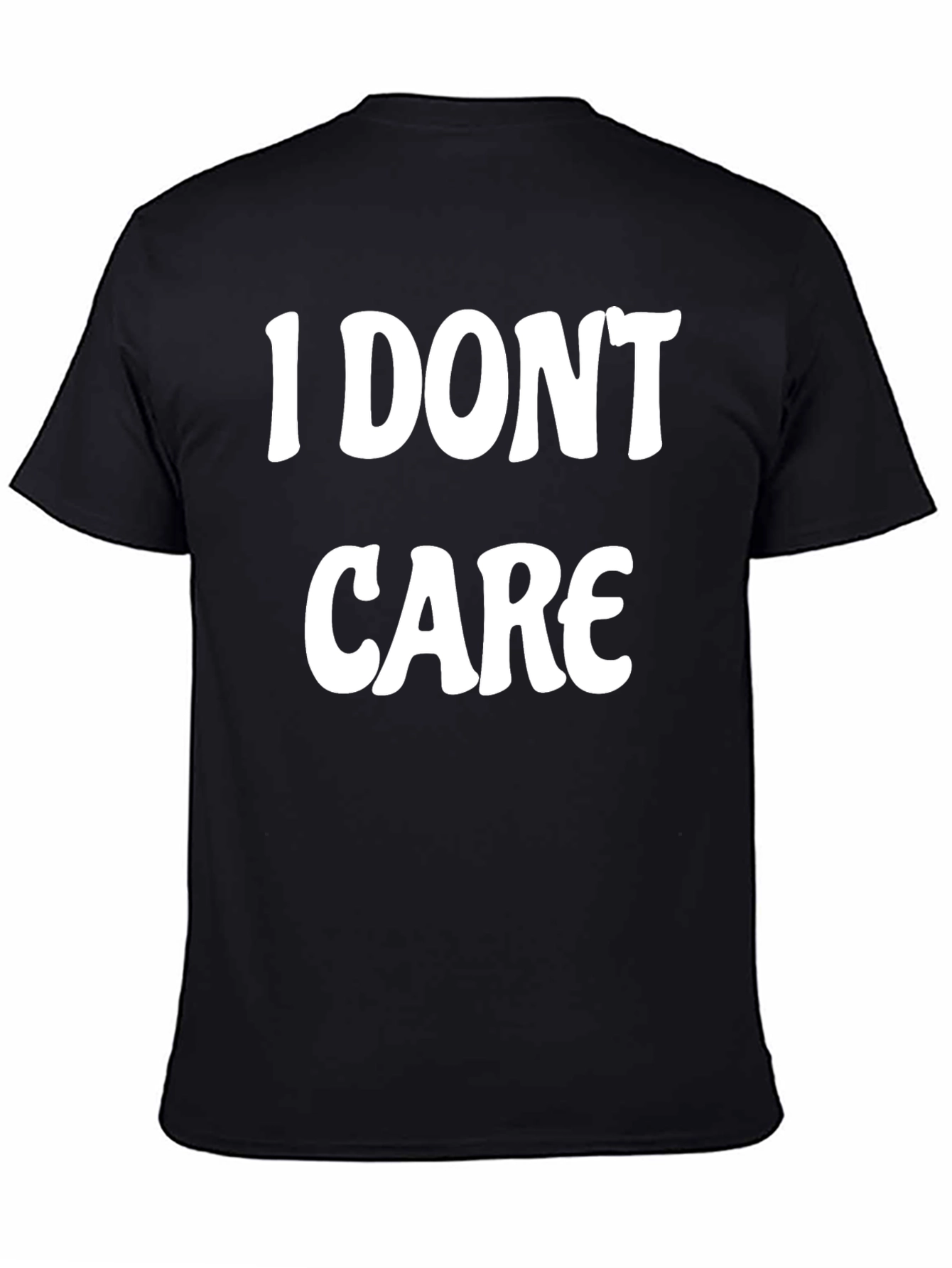I Dont Care Slogan Graphic Black Tee