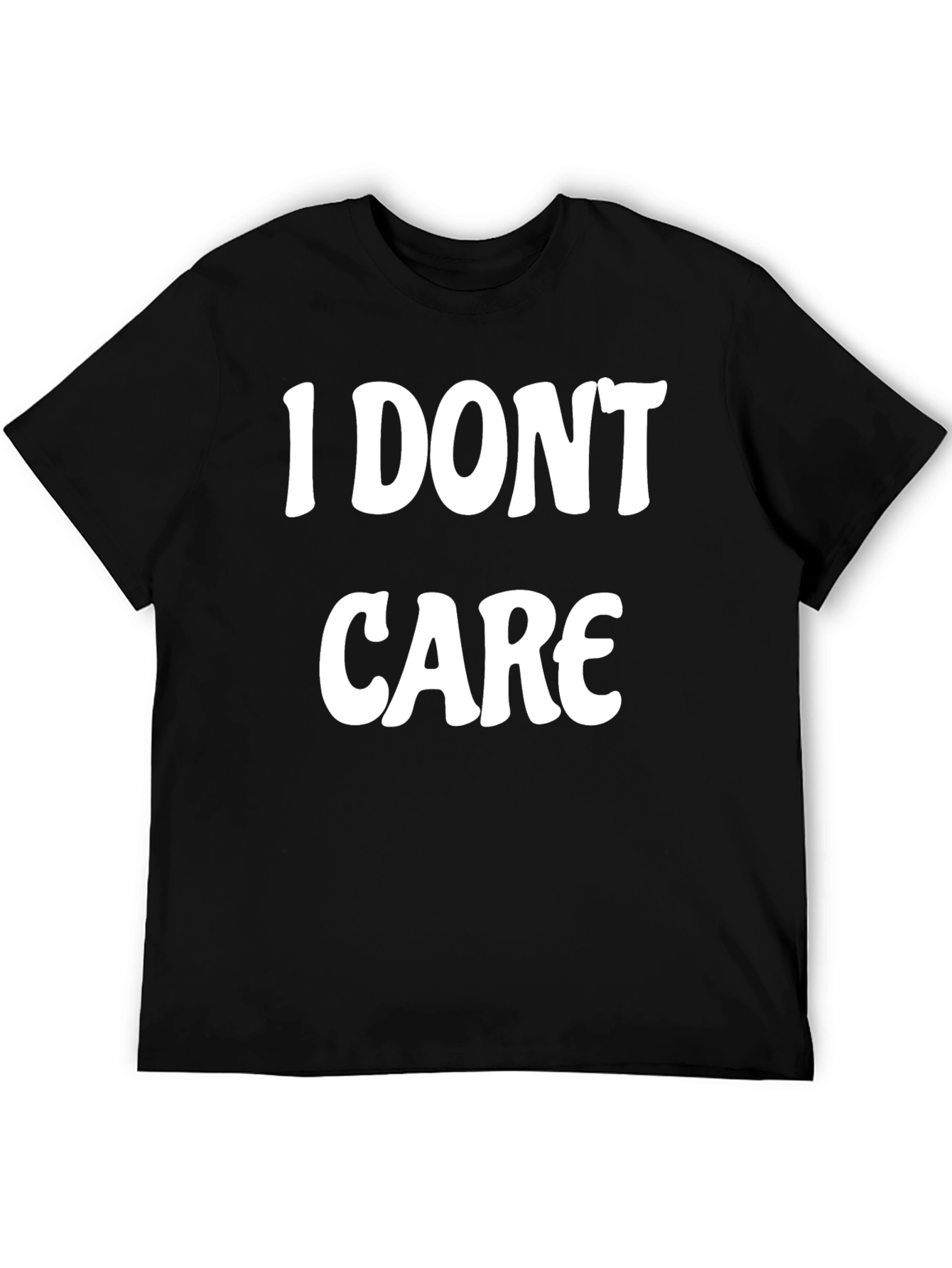 I Dont Care Slogan Graphic Black Tee