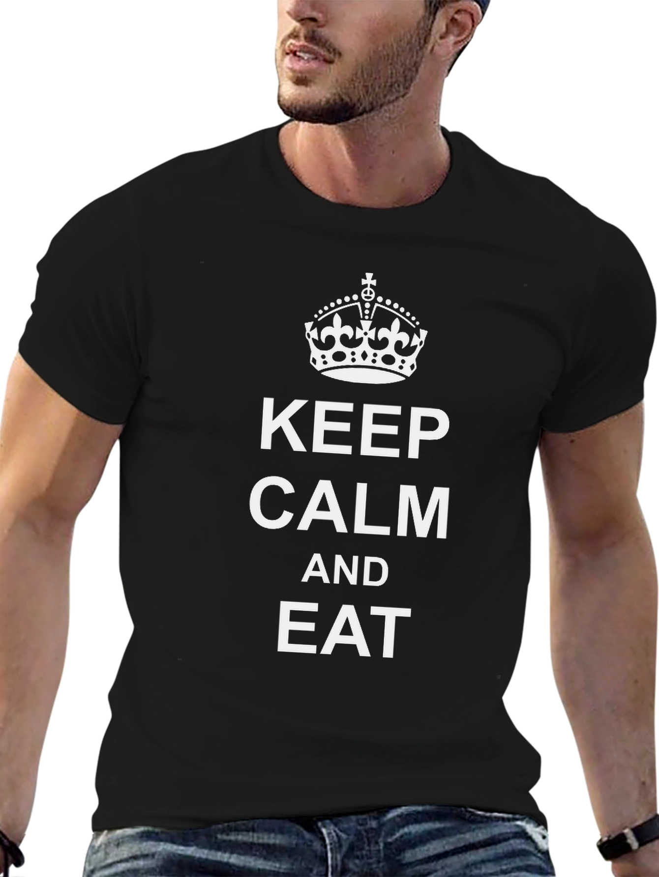 Keep Calm and Eat Graphic Tee -  Relaxed Fit