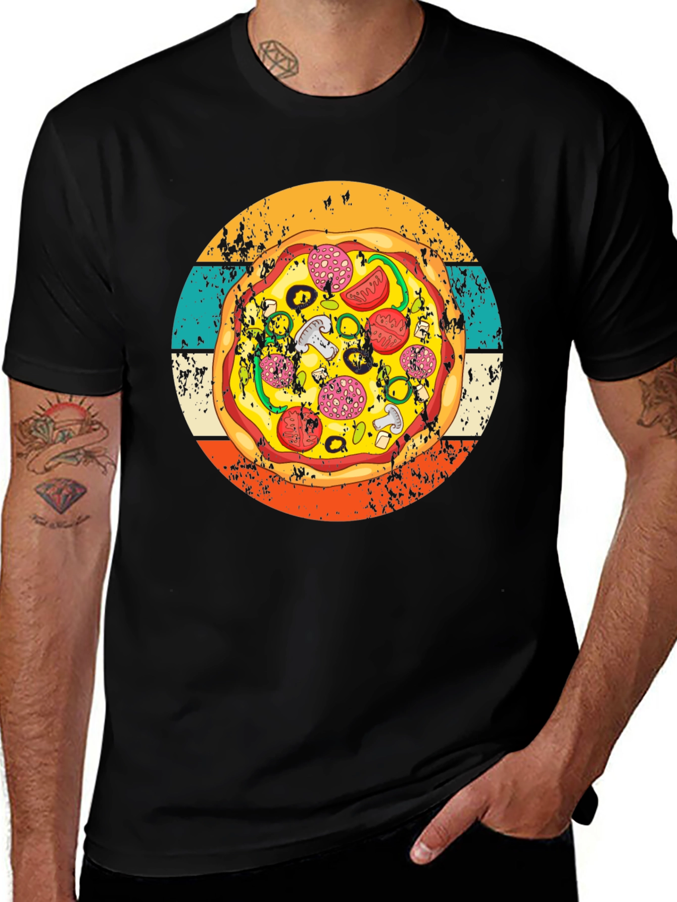 Pizza Graphic Tee - Retro Style T-Shirt