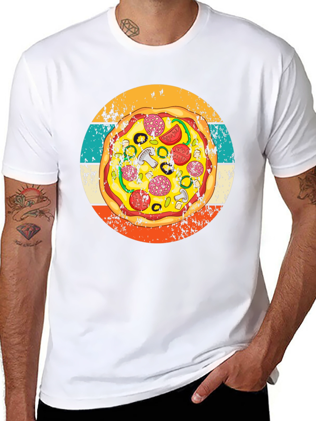 Pizza Graphic Tee - Retro Style T-Shirt