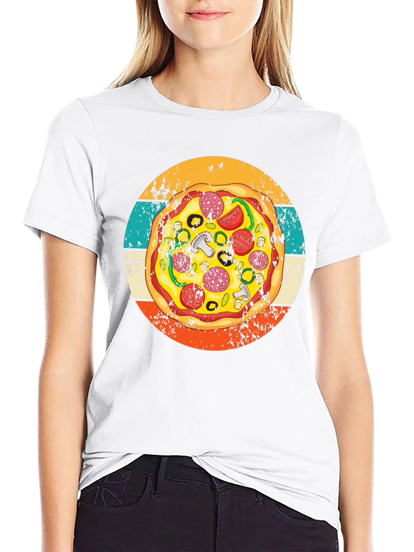 Pizza Graphic Tee - Retro Style T-Shirt