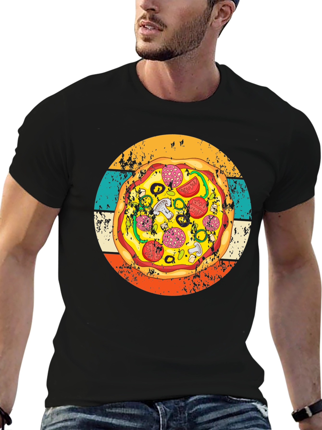 Pizza Graphic Tee - Retro Style T-Shirt