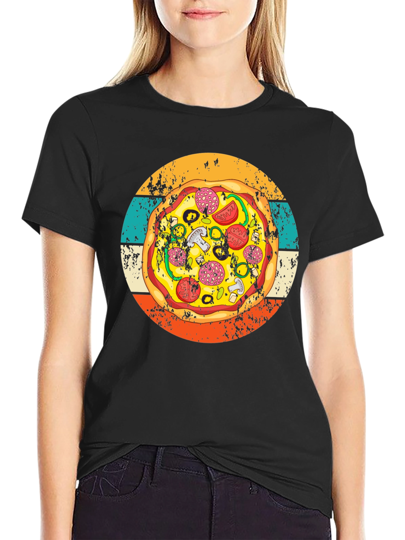 Pizza Graphic Tee - Retro Style T-Shirt