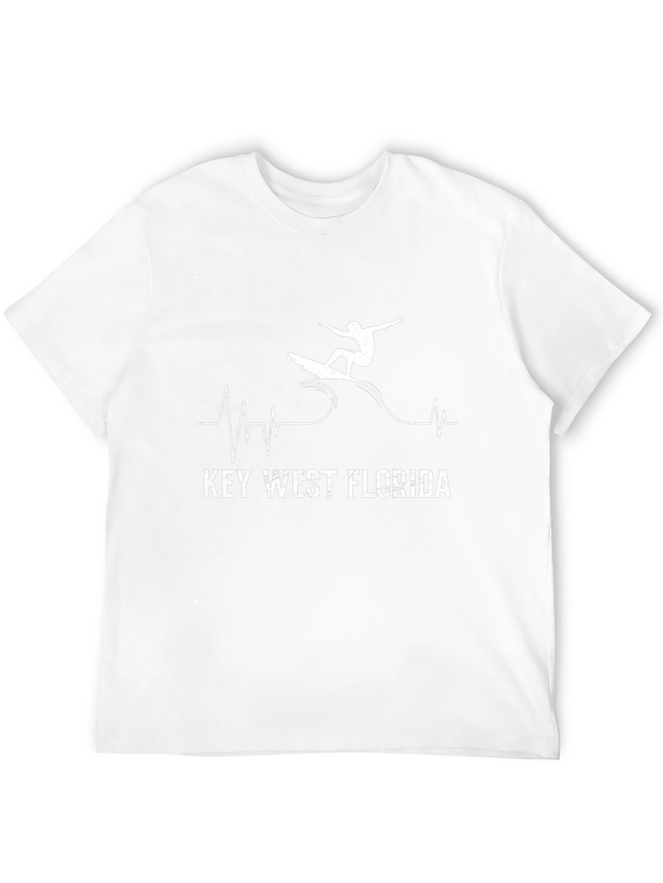 Key West Florida Surfer Heartbeat Graphic Tee