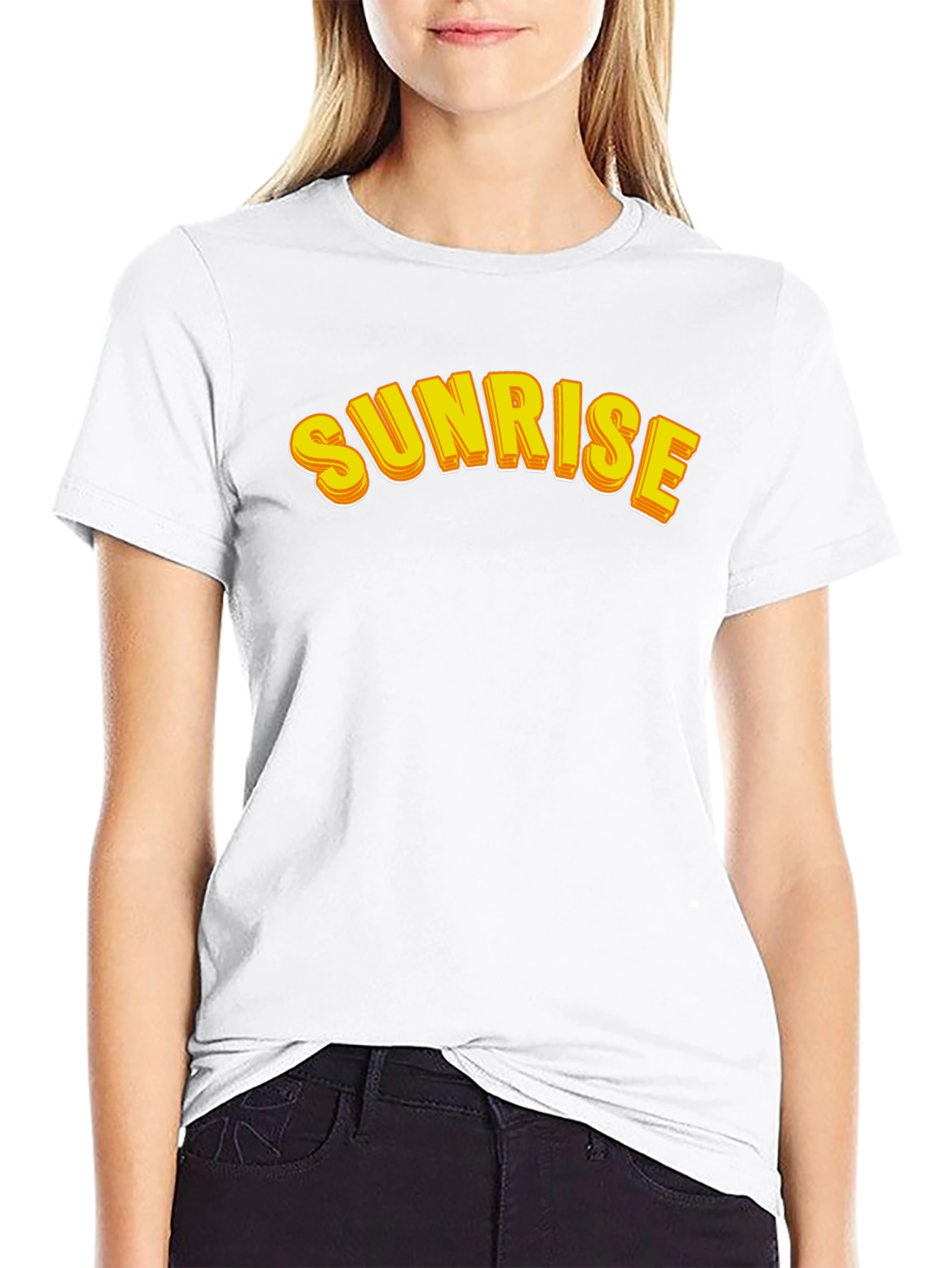 Sunrise Graphic Tee - Black Cotton Casual Shirt