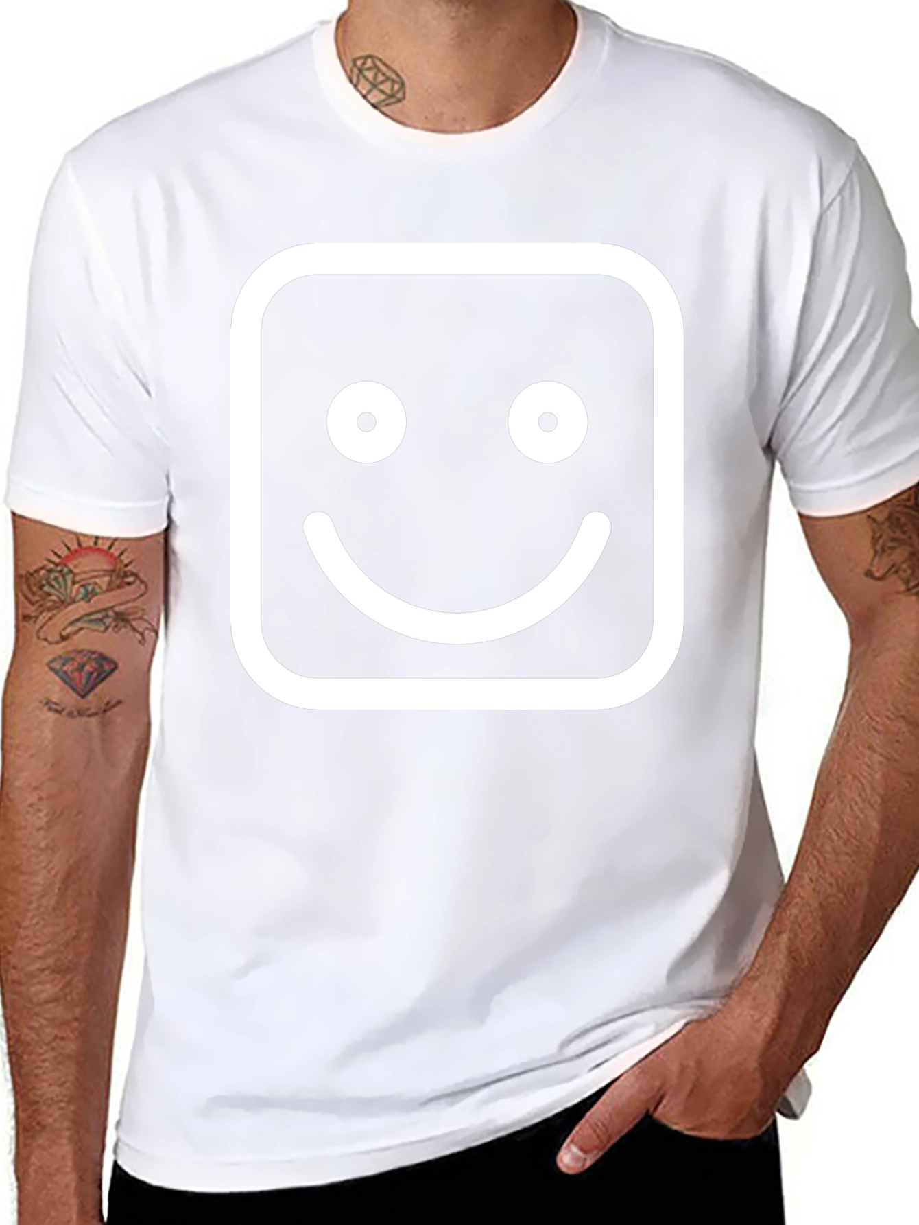 Smiley Face Graphic Tee - Classic Black T-Shirt