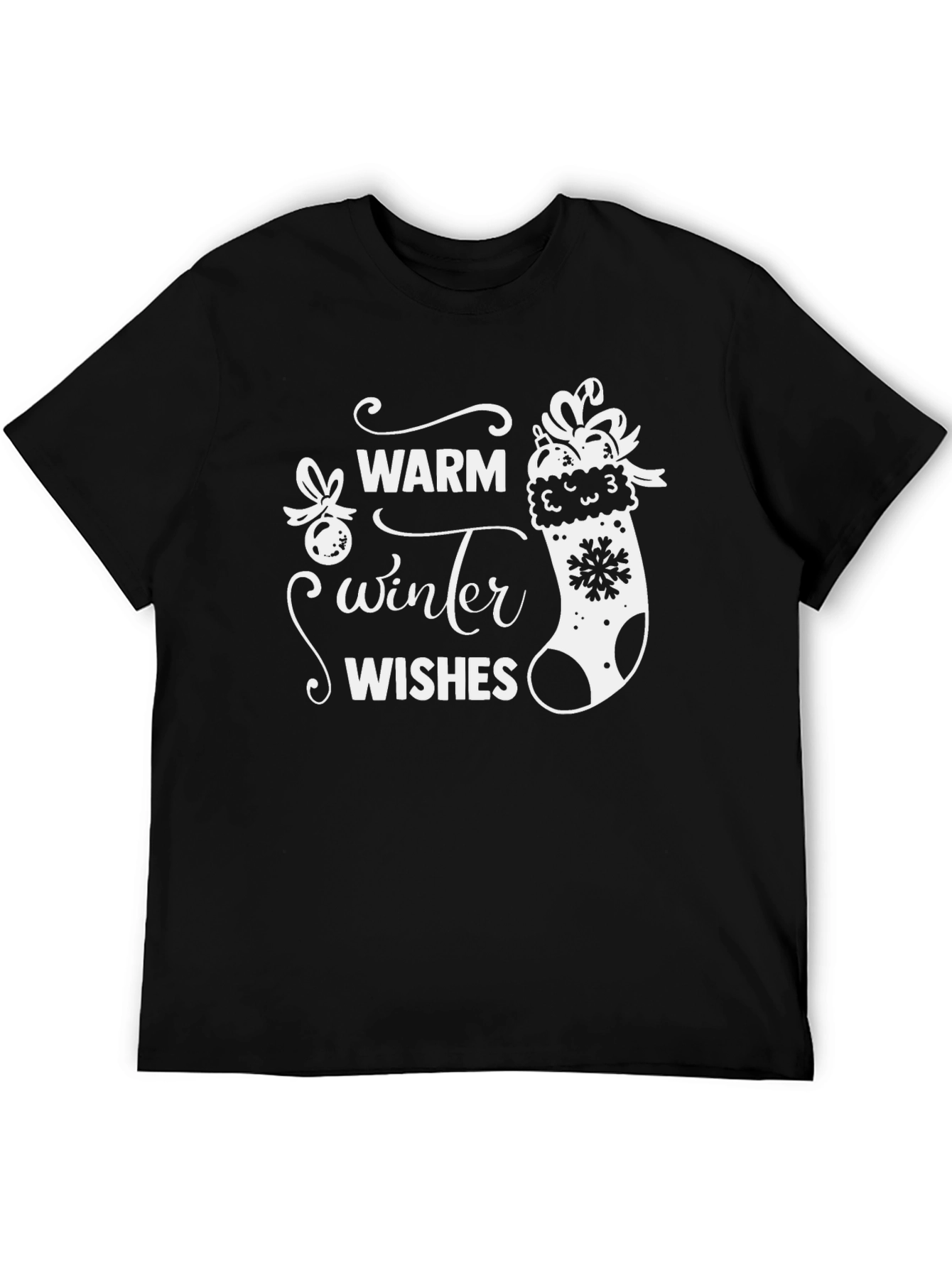 Warm Winter Wishes Black T-Shirt
